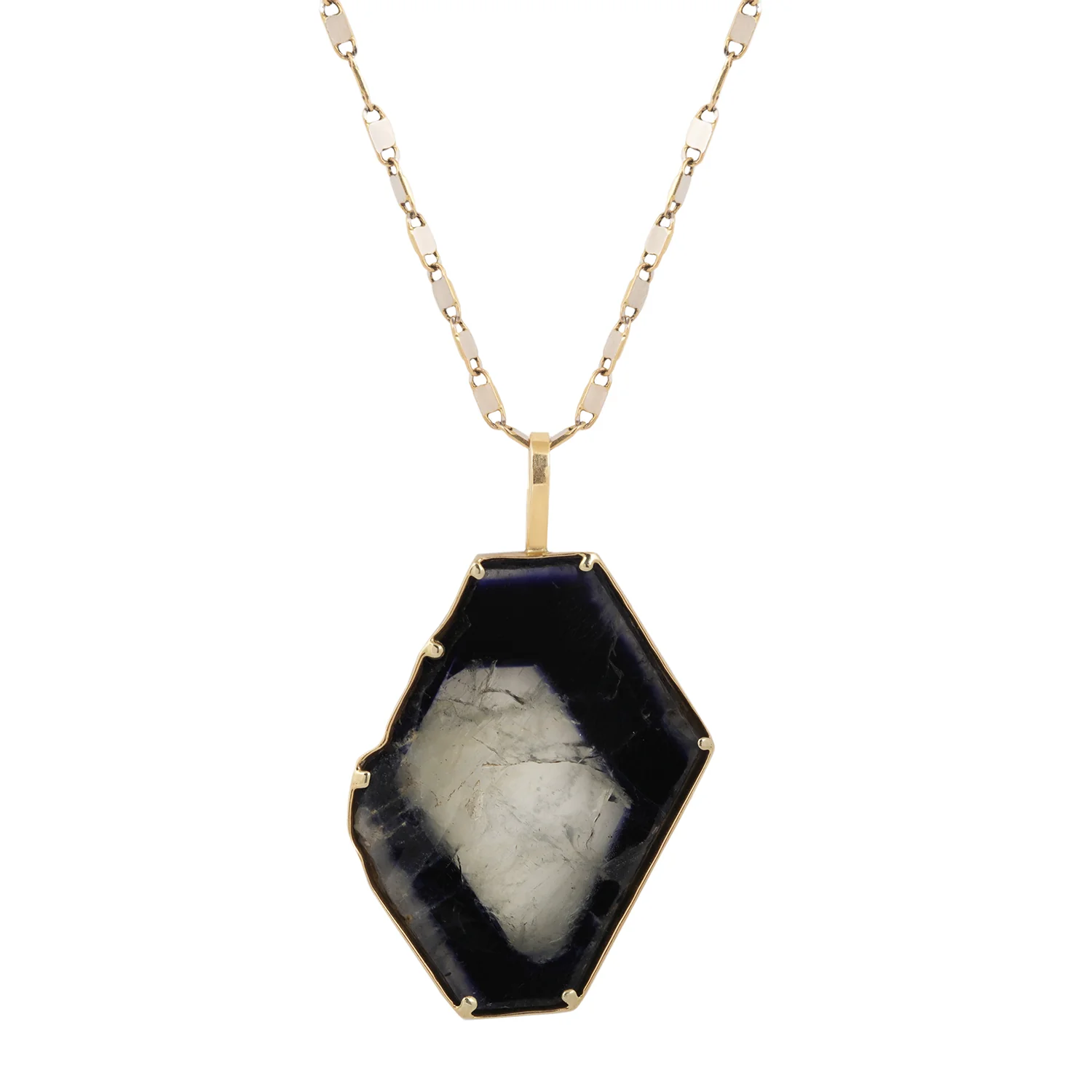 Blue Sapphire Slice Necklace - Image 3