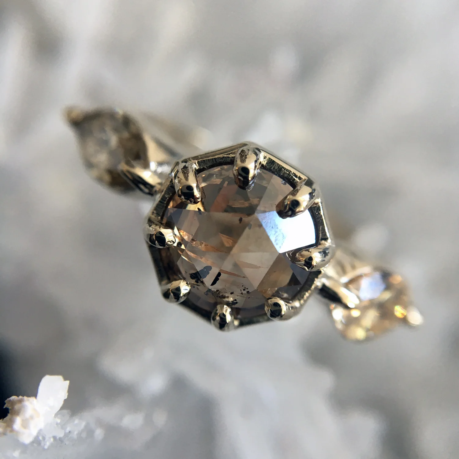 Cognac Diamond Marquise Ring - Image 4