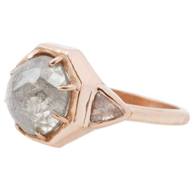 Gray Diamond Rose Gold Ring - Image 2