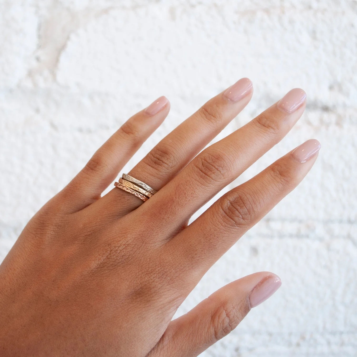 Gold Snakeskin Stacking Ring - Image 2