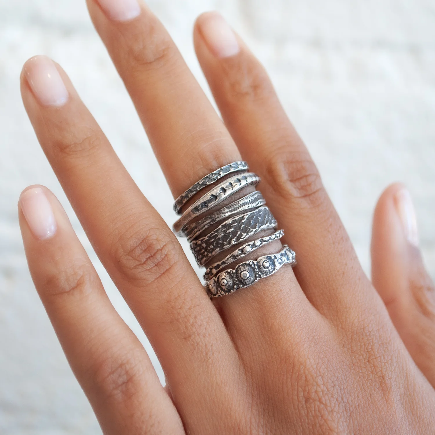 Sterling Silver Snakeskin Stacking Band - Image 3