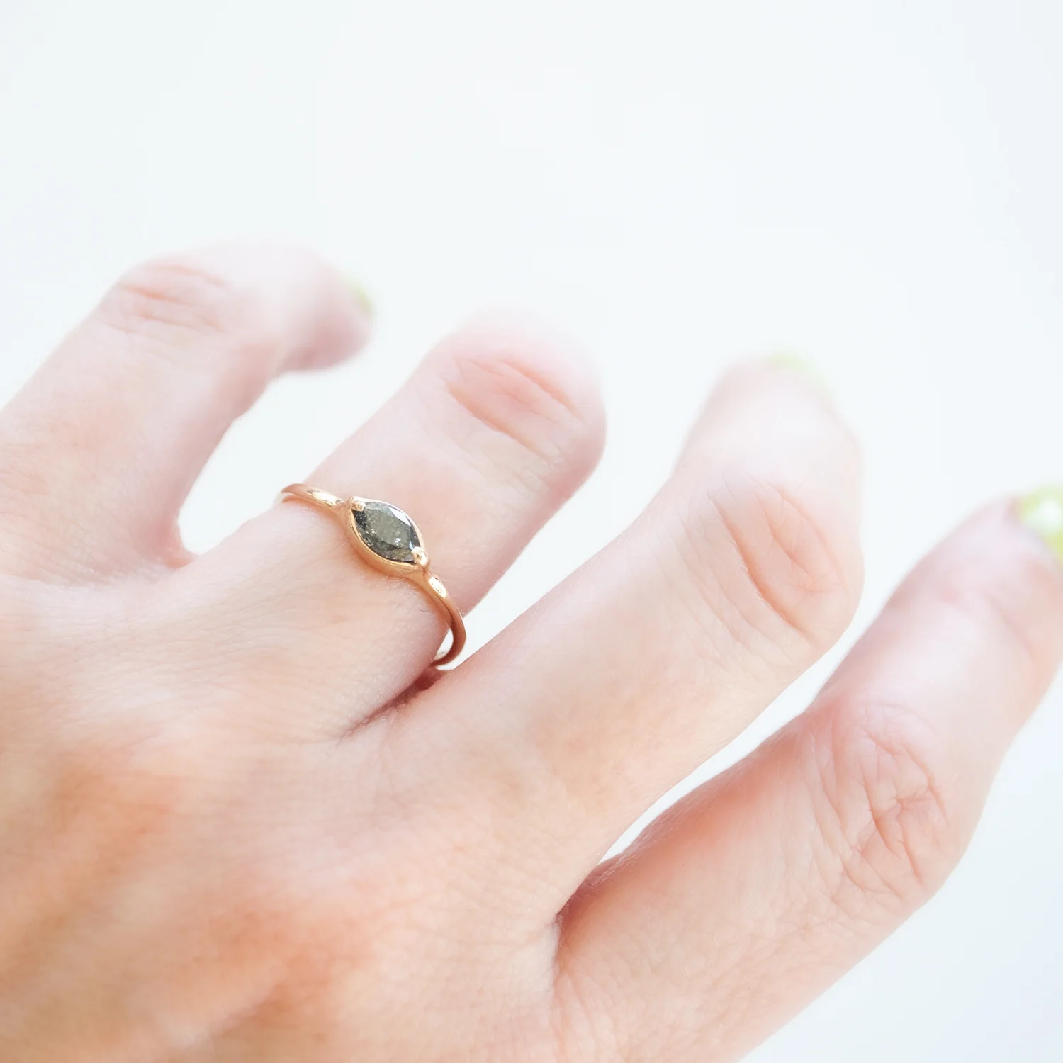 Gray Diamond Marquise Ring - Image 2