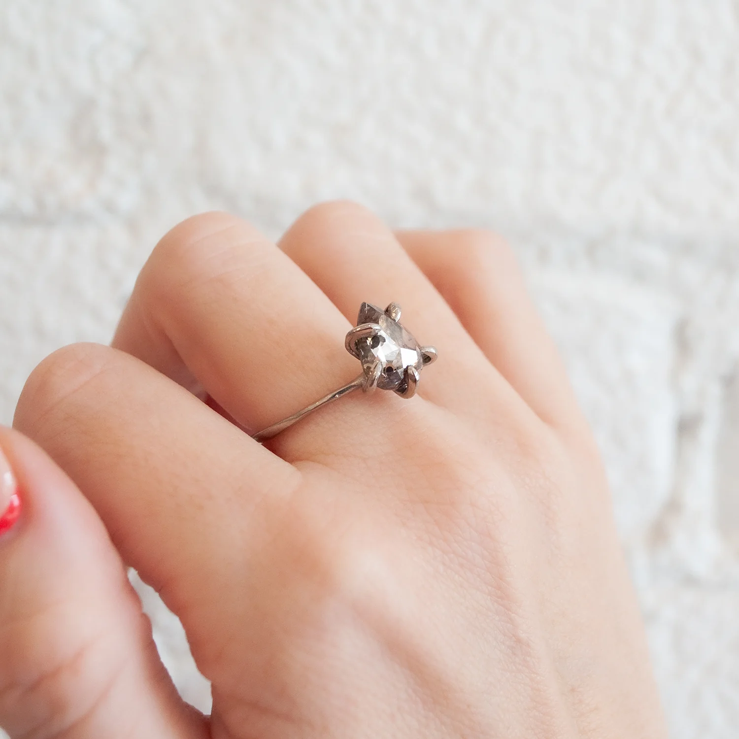 Champagne Contemporary Claw Ring - Image 2