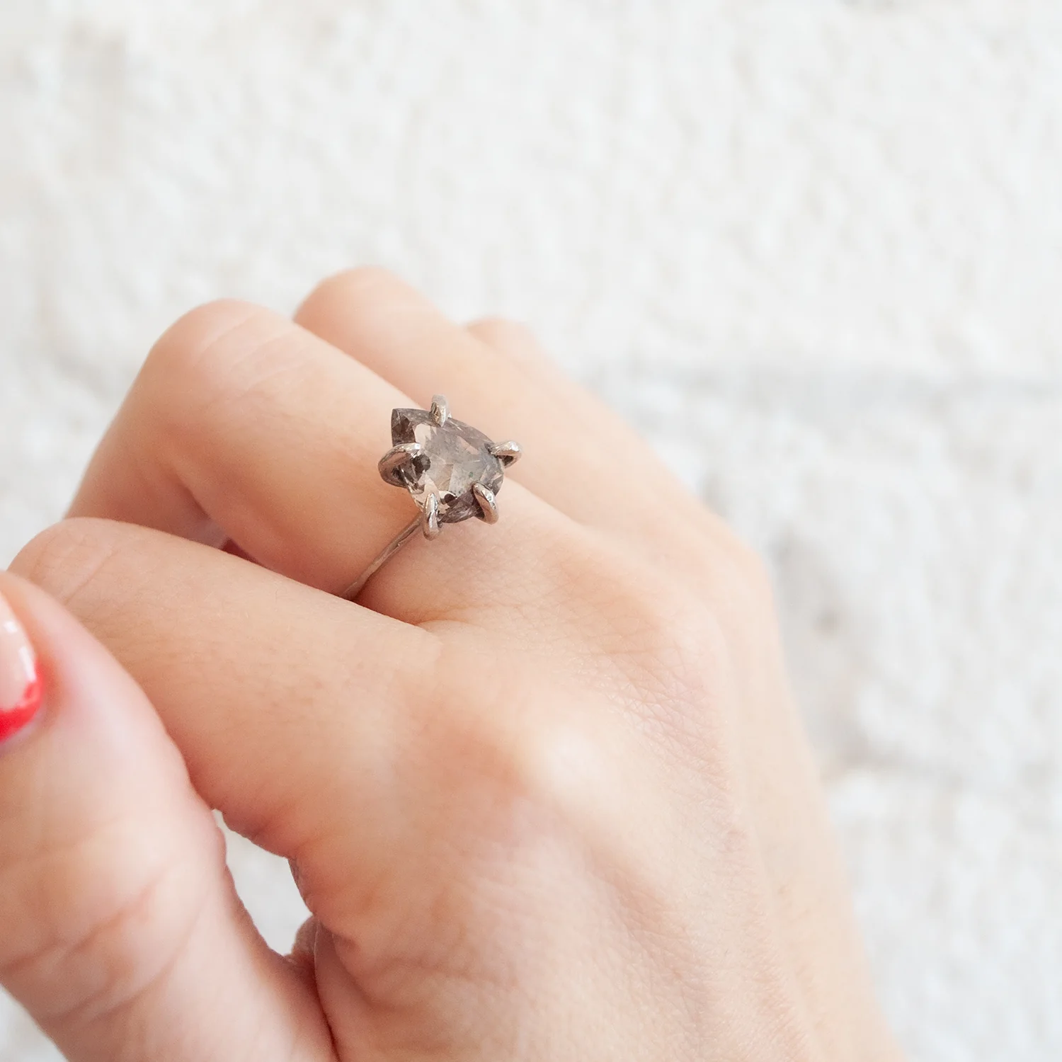 Champagne Contemporary Claw Ring - Image 4
