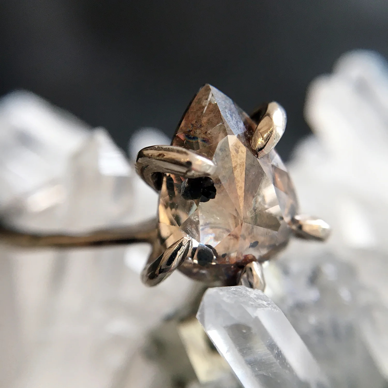 Champagne Contemporary Claw Ring - Image 5