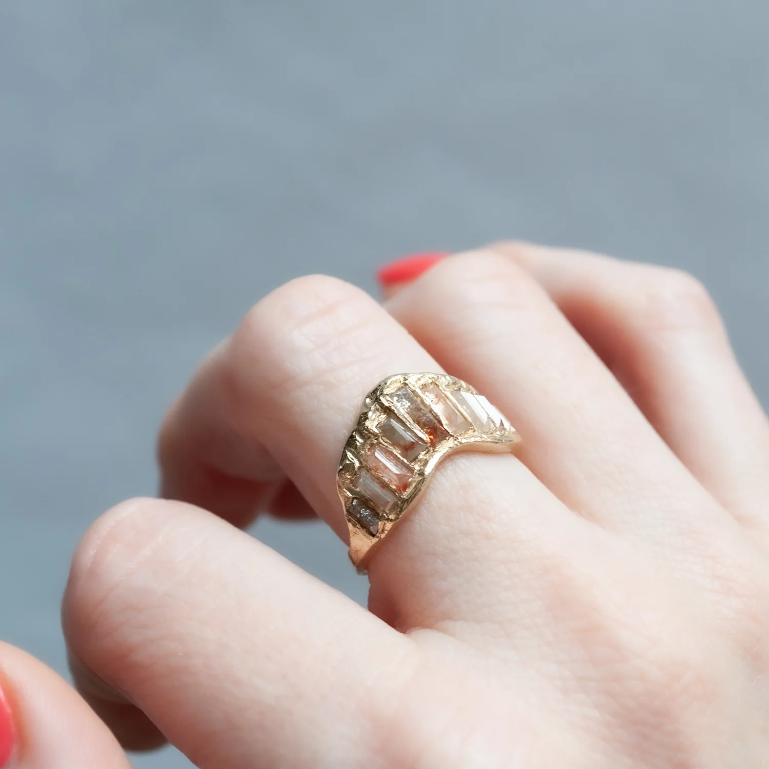 LX Diamond Extra Large V Shape Scatter Ring - Image 2