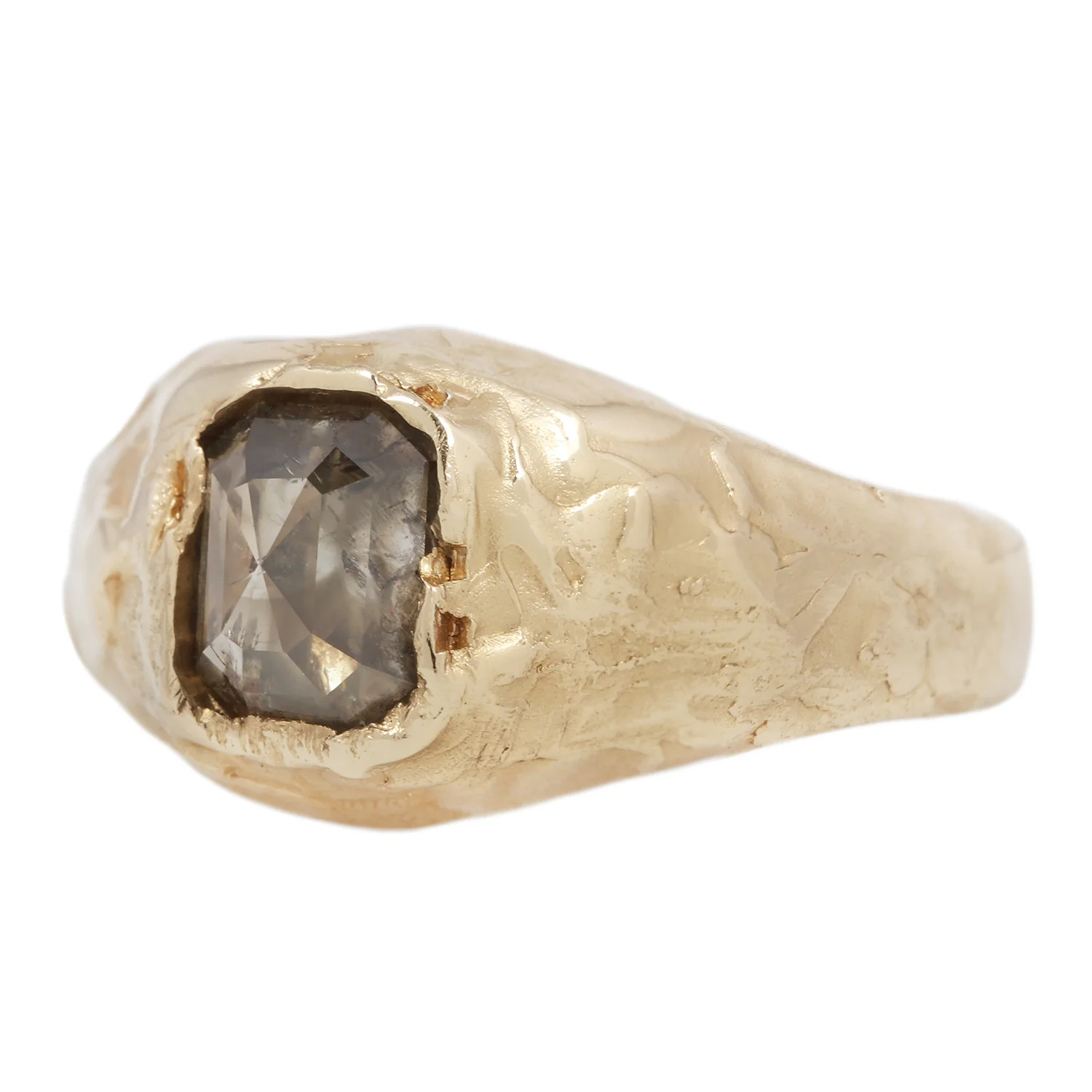 LX Gray Diamond Organic Signet Ring - Image 3