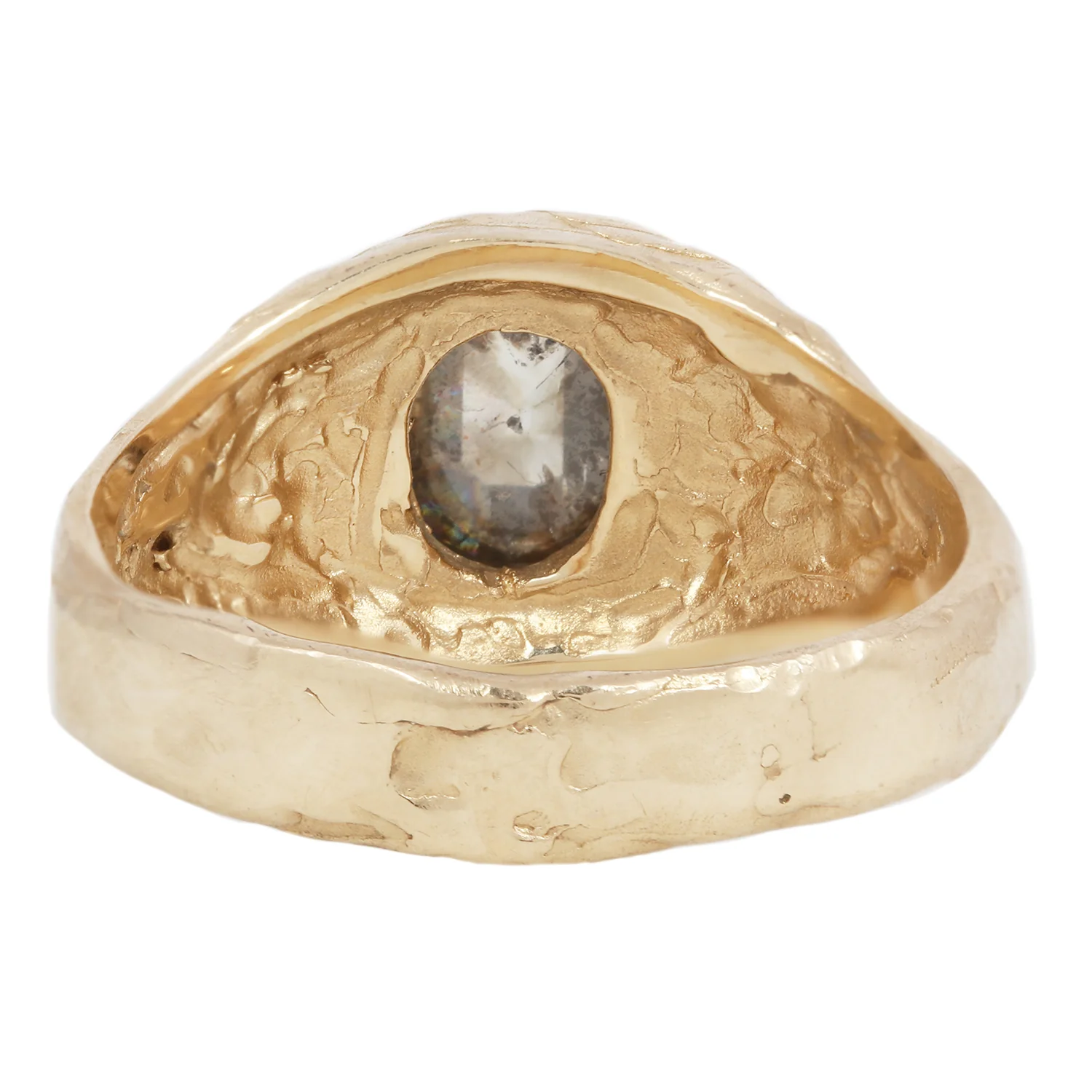 LX Gray Diamond Organic Signet Ring - Image 4
