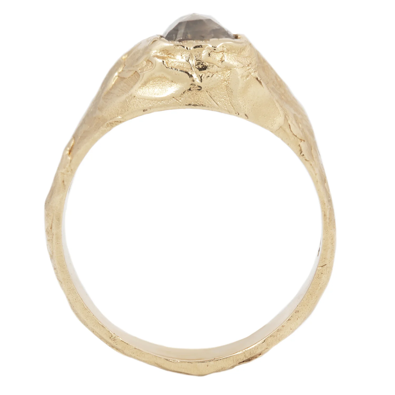 LX Gray Diamond Organic Signet Ring - Image 5