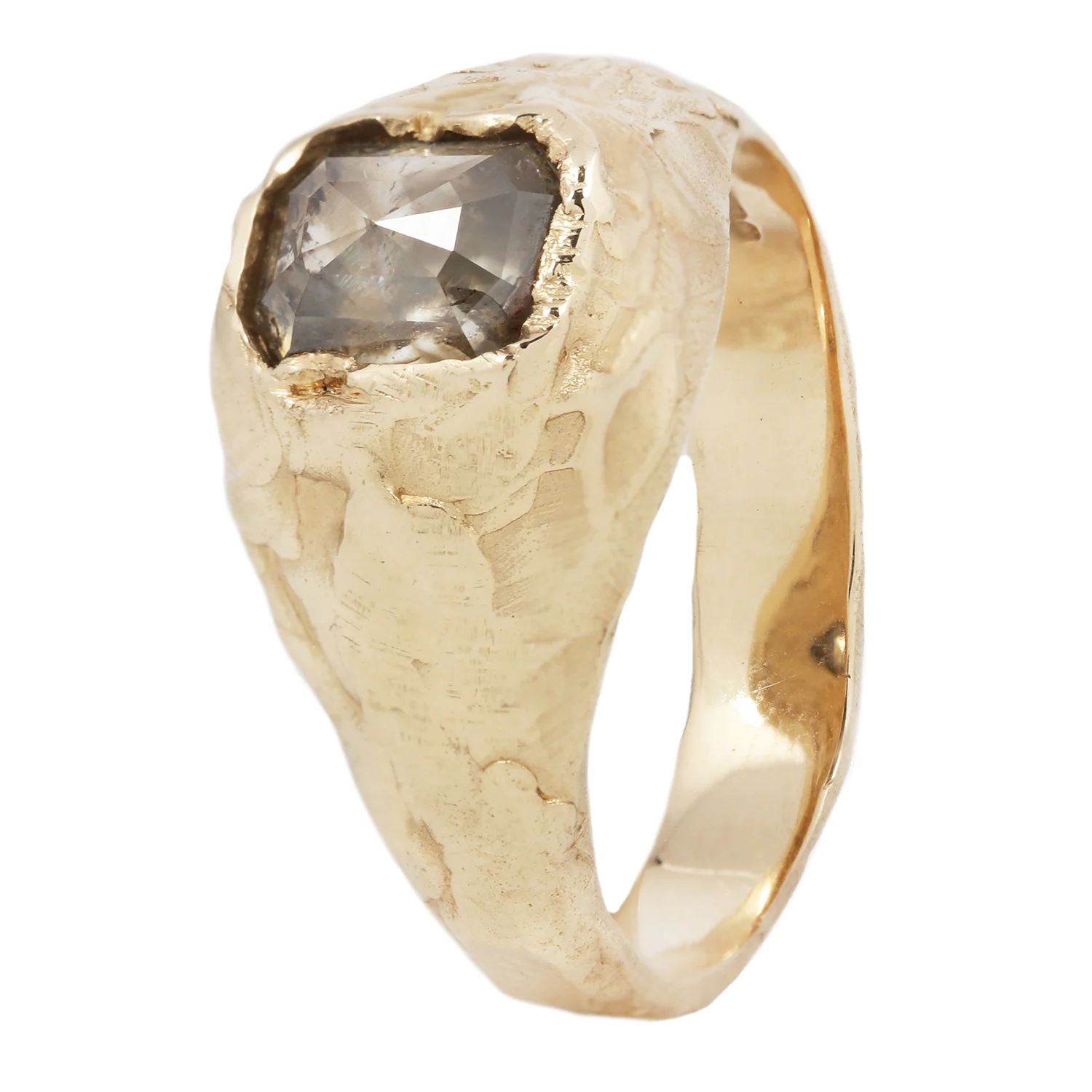 LX Gray Diamond Organic Signet Ring - Image 6