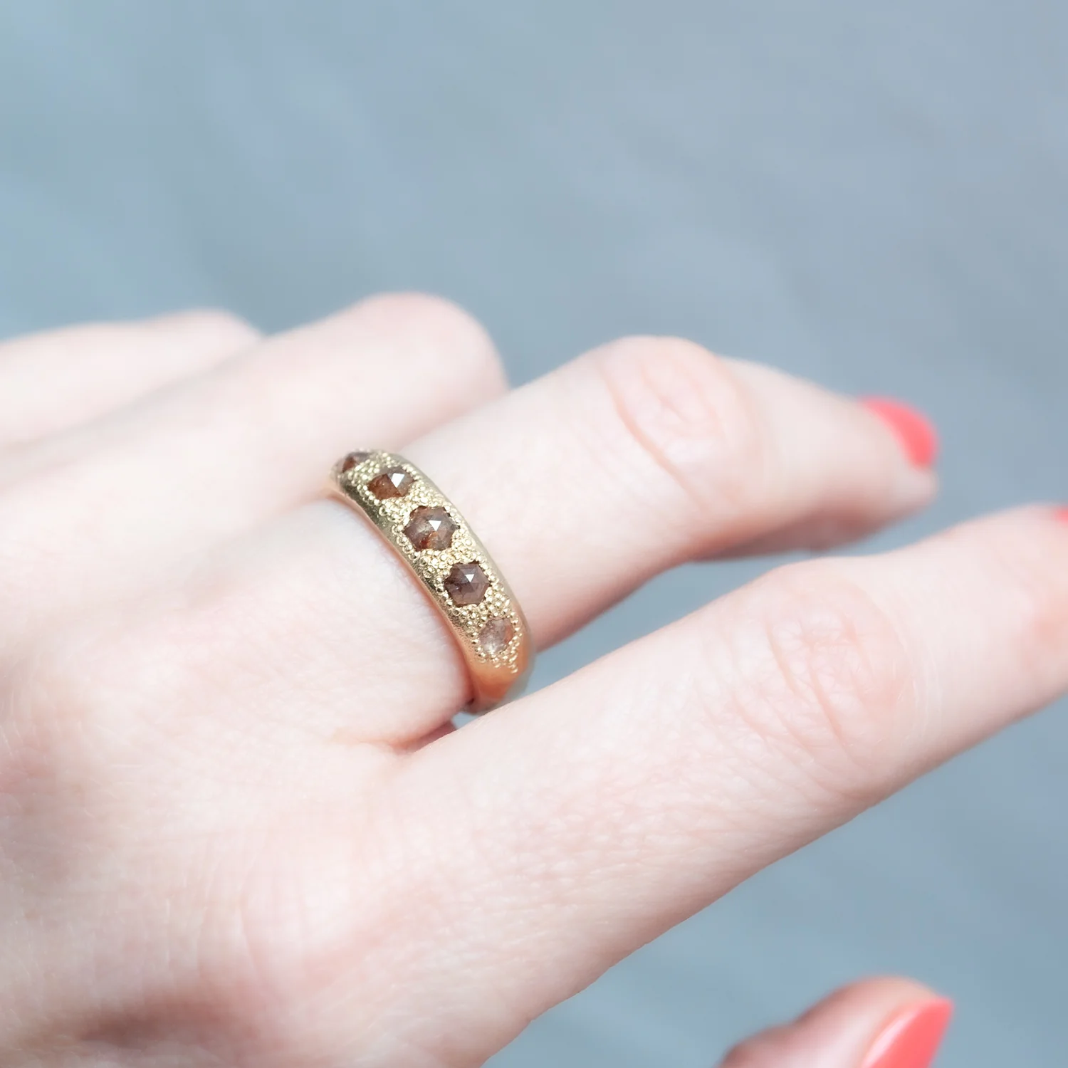 LX Hexagon Diamond Scatter Ring - Image 2