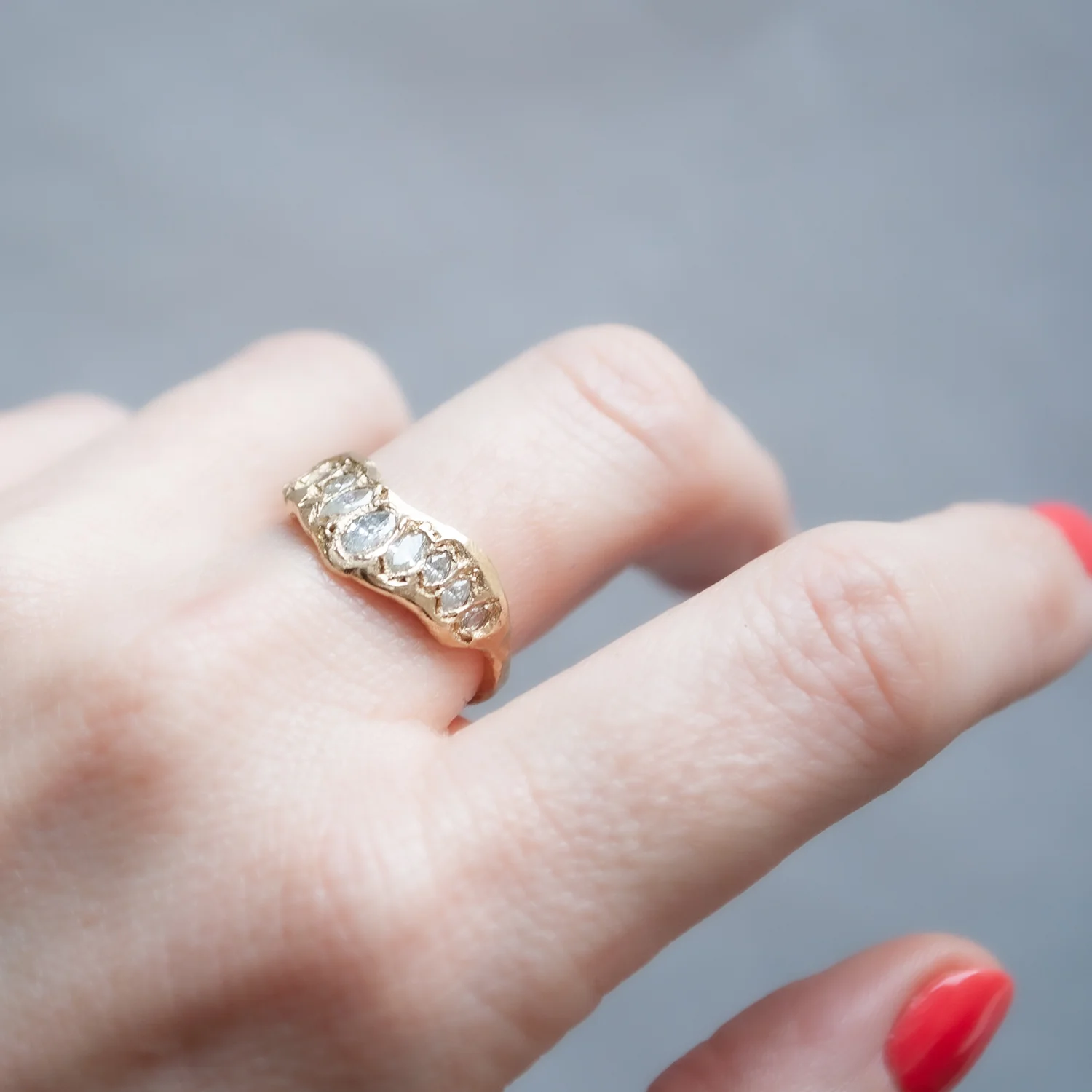 LX Marquise Diamond V Shape Scatter Ring - Image 6
