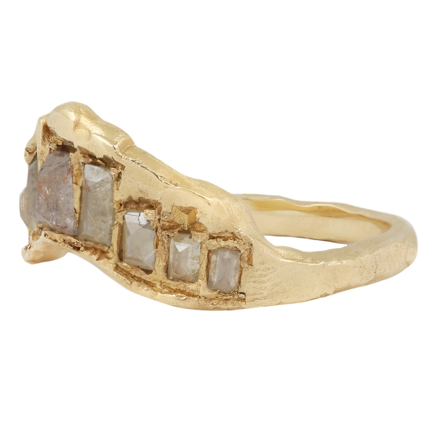LXI Gray Diamond V Shape Scatter Ring - Image 3