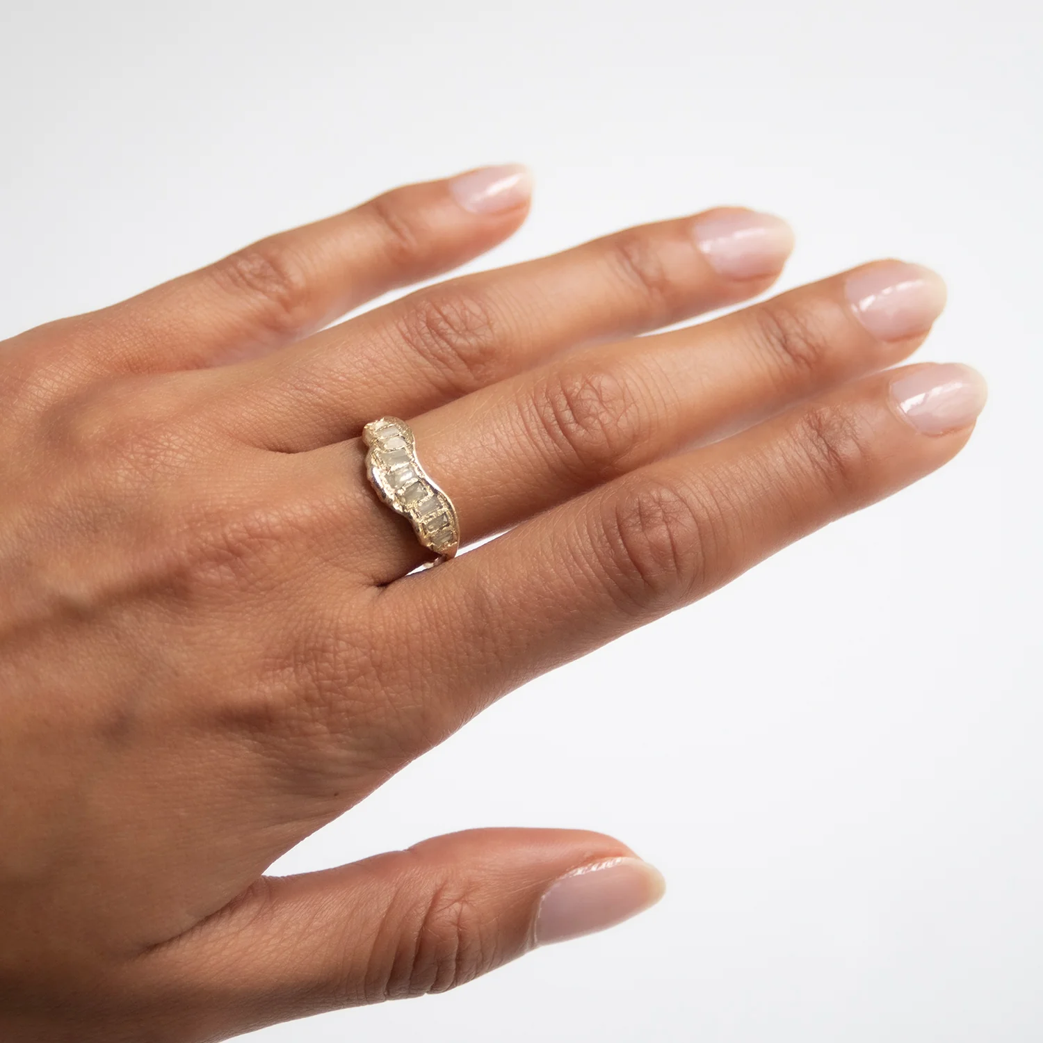 LXI Gray Diamond V Shape Scatter Ring - Image 7