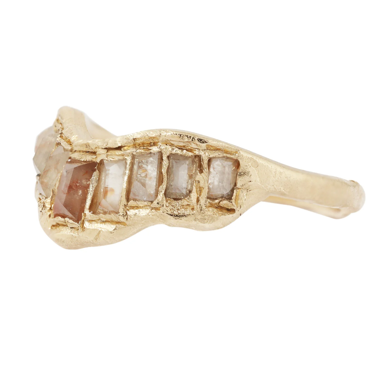 LXI Orange Diamond V Shape Scatter Ring - Image 3