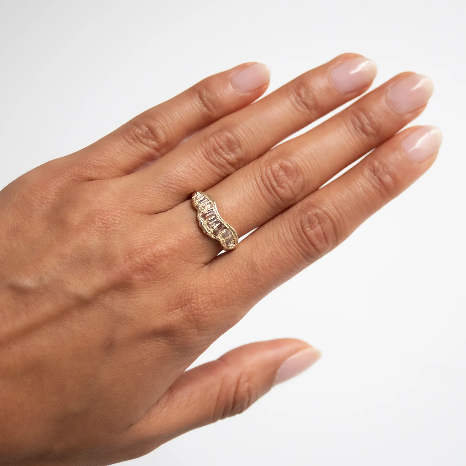 LXI Orange Diamond V Shape Scatter Ring - Image 7