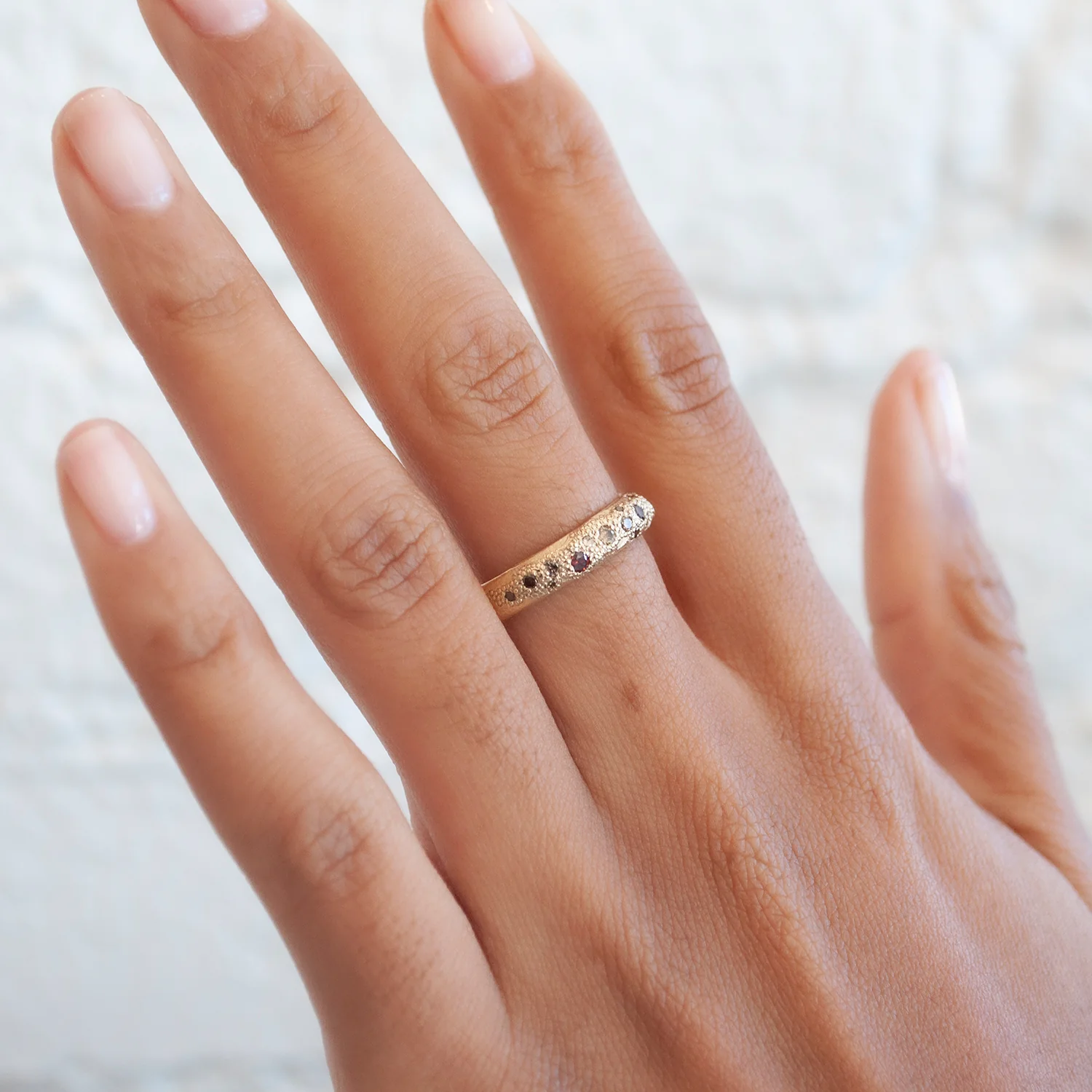 LXXVIII Cognac & Champagne Diamond Scatter Band - Image 2