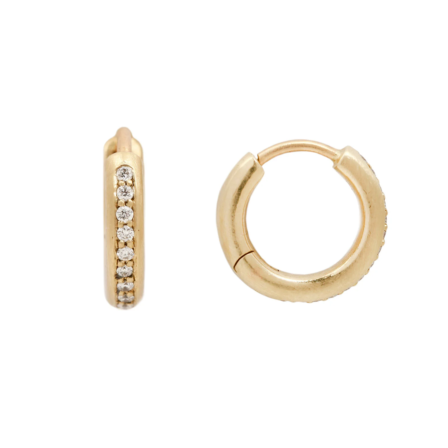 Medium Pavé Diamond Hoops - Image 3