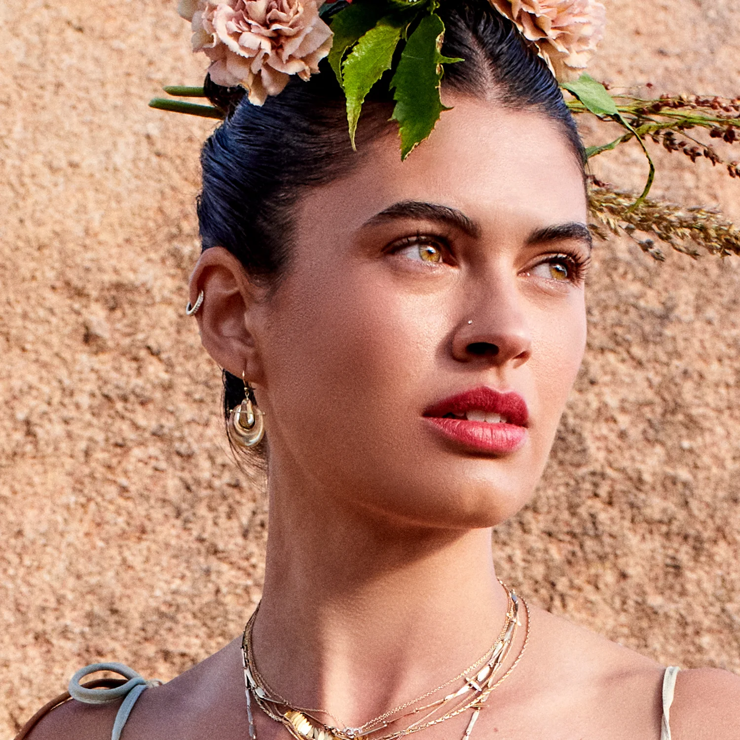 Medium Pavé Diamond Hoops - Image 5