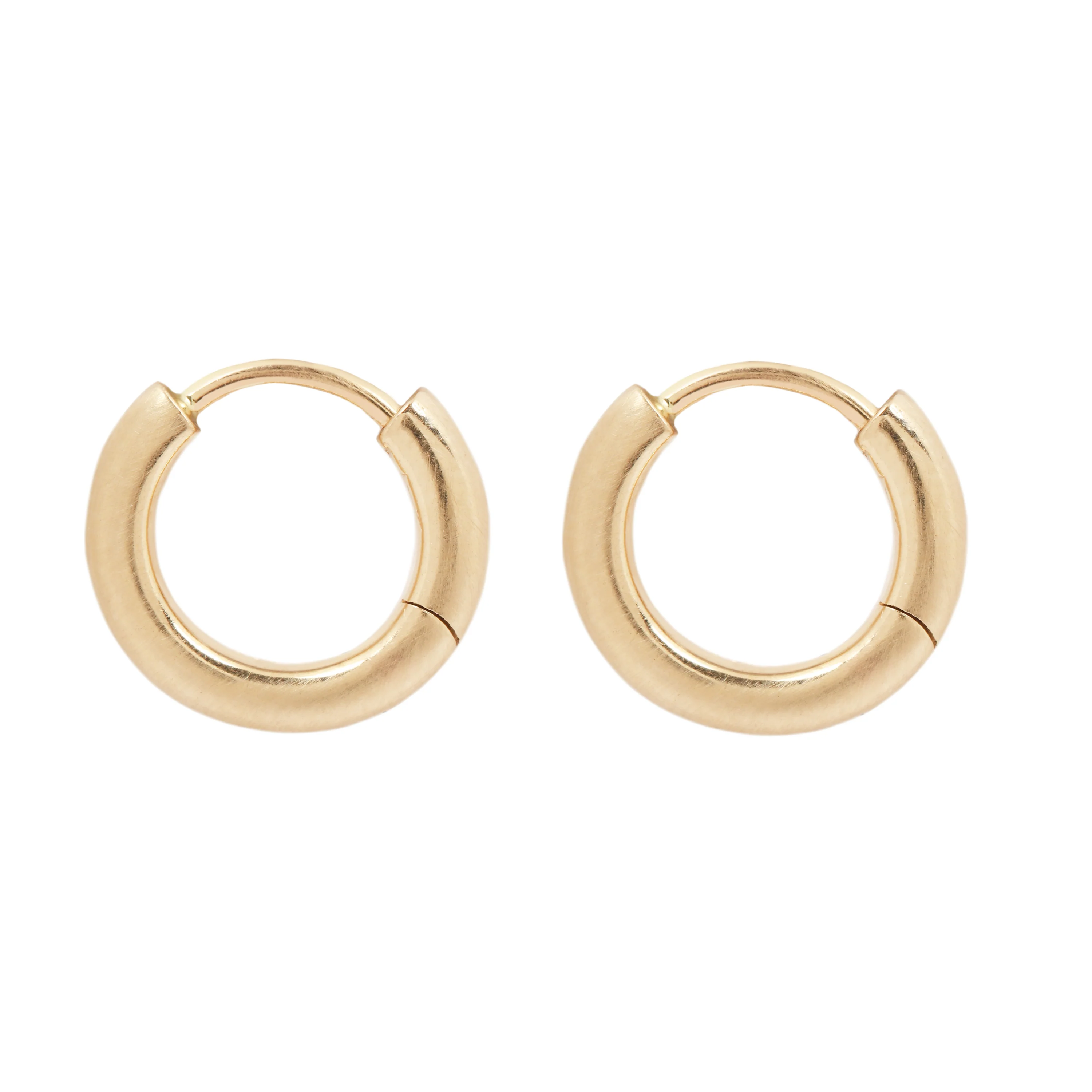Medium Hinged Gold Hoops - Image 3