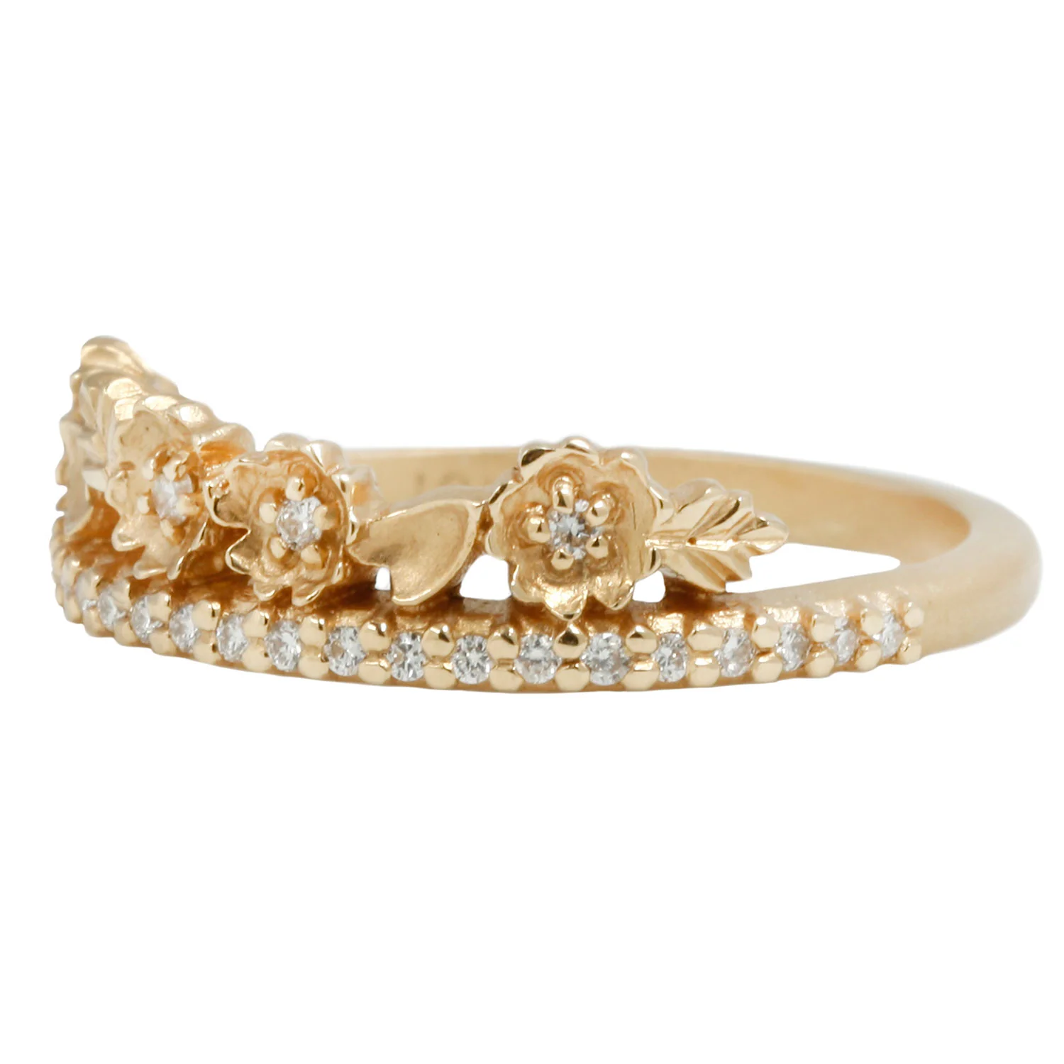 Diamond Floral Tiara Ring - Image 3