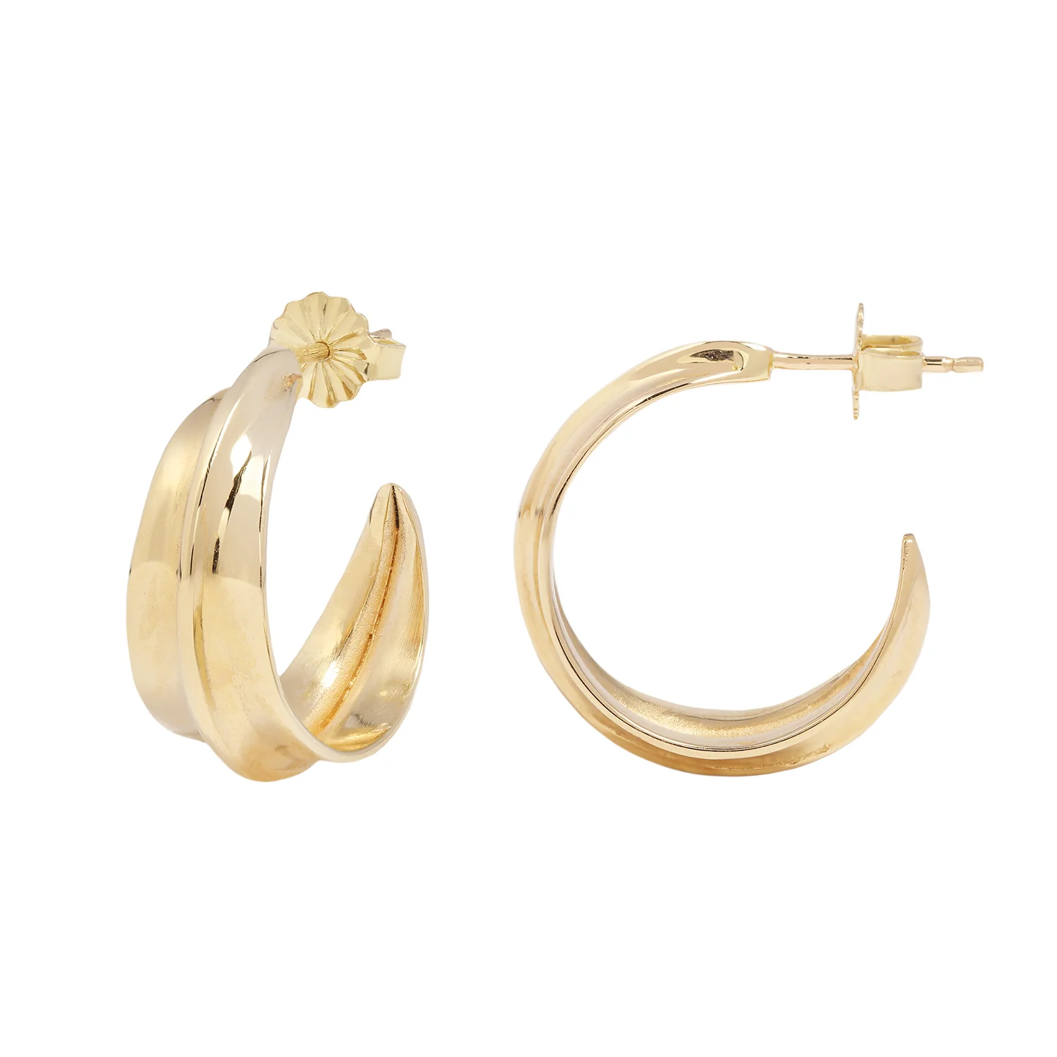 Mini Gold Sahara Ridge Hoop Earrings - Image 3