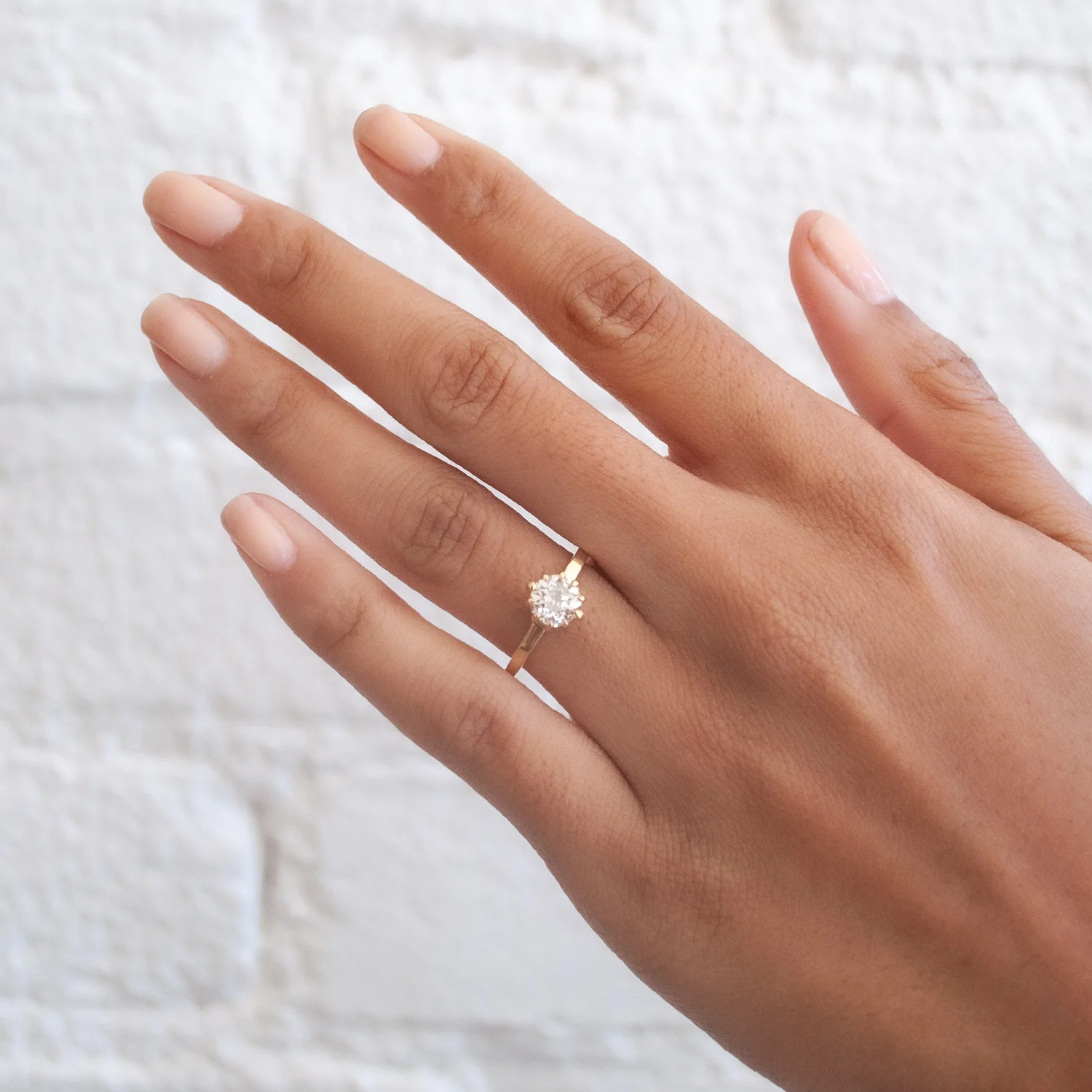 Mirror Diamond Solitaire Ring - Image 2