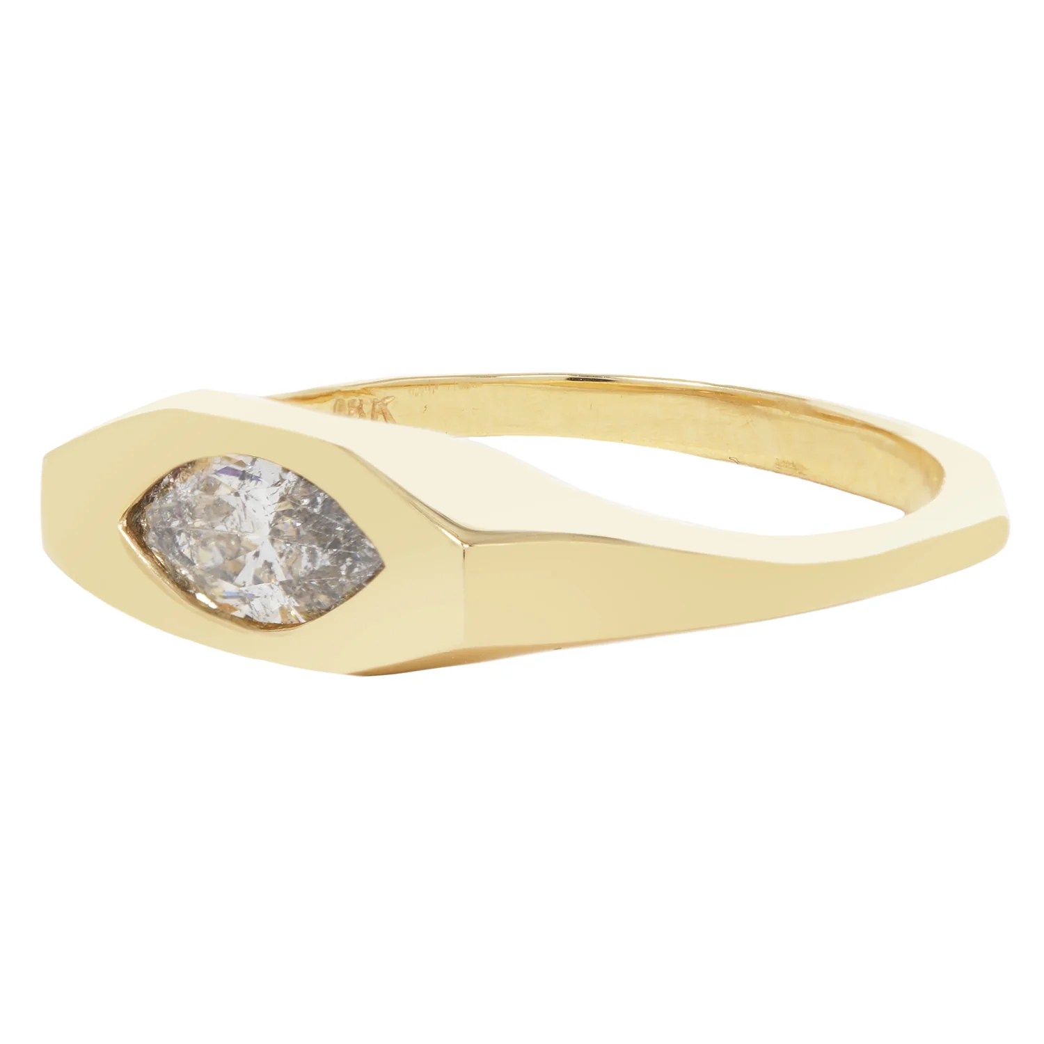Misty Eye Marquise Signet Ring - Image 3