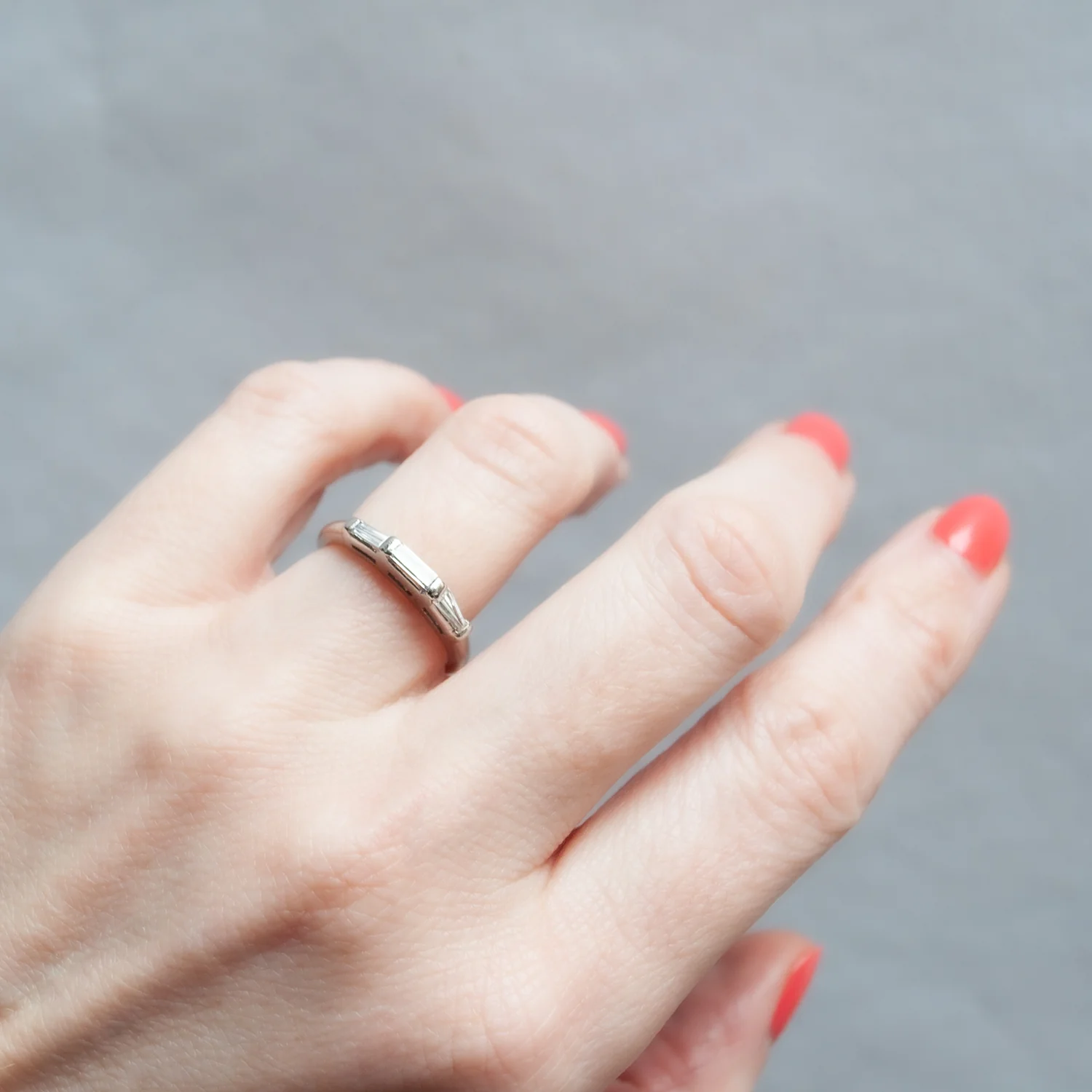 Modern Three Baguette Ring - Image 2