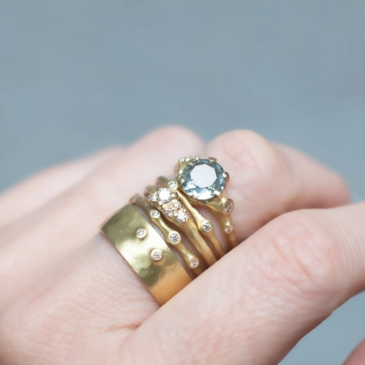 Montana Sapphire Tideworn Cluster Ring - Image 6