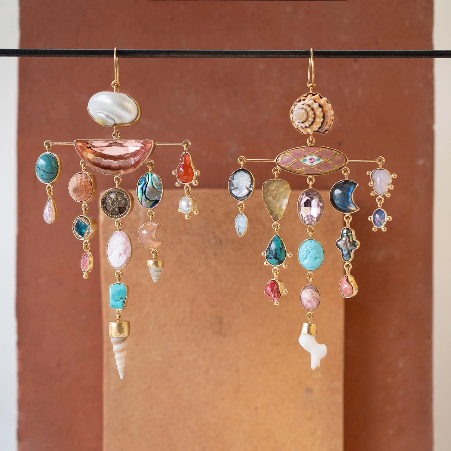 Multi Charm Balance Drop Earrings - Image 6