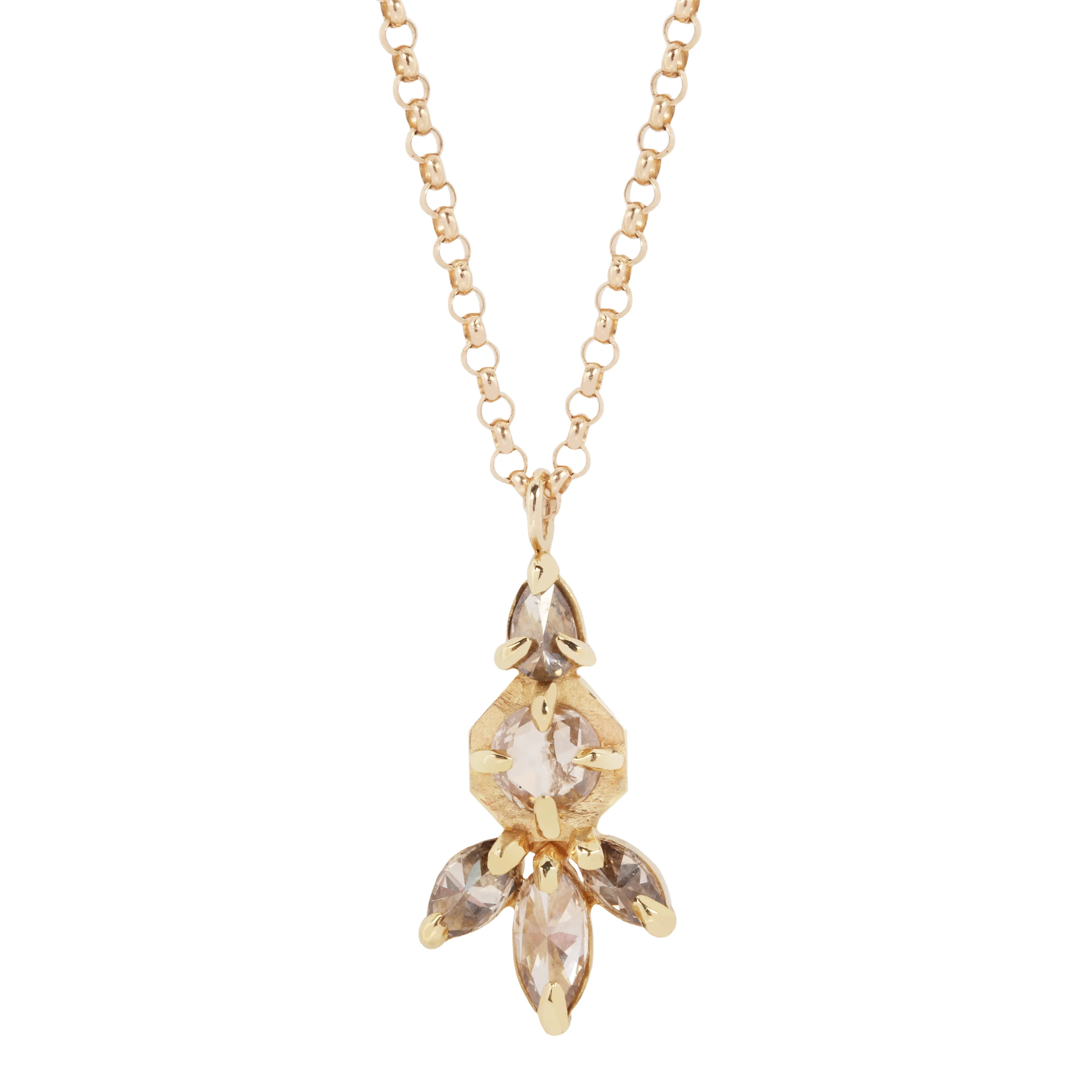 Multi Diamond Drop Necklace