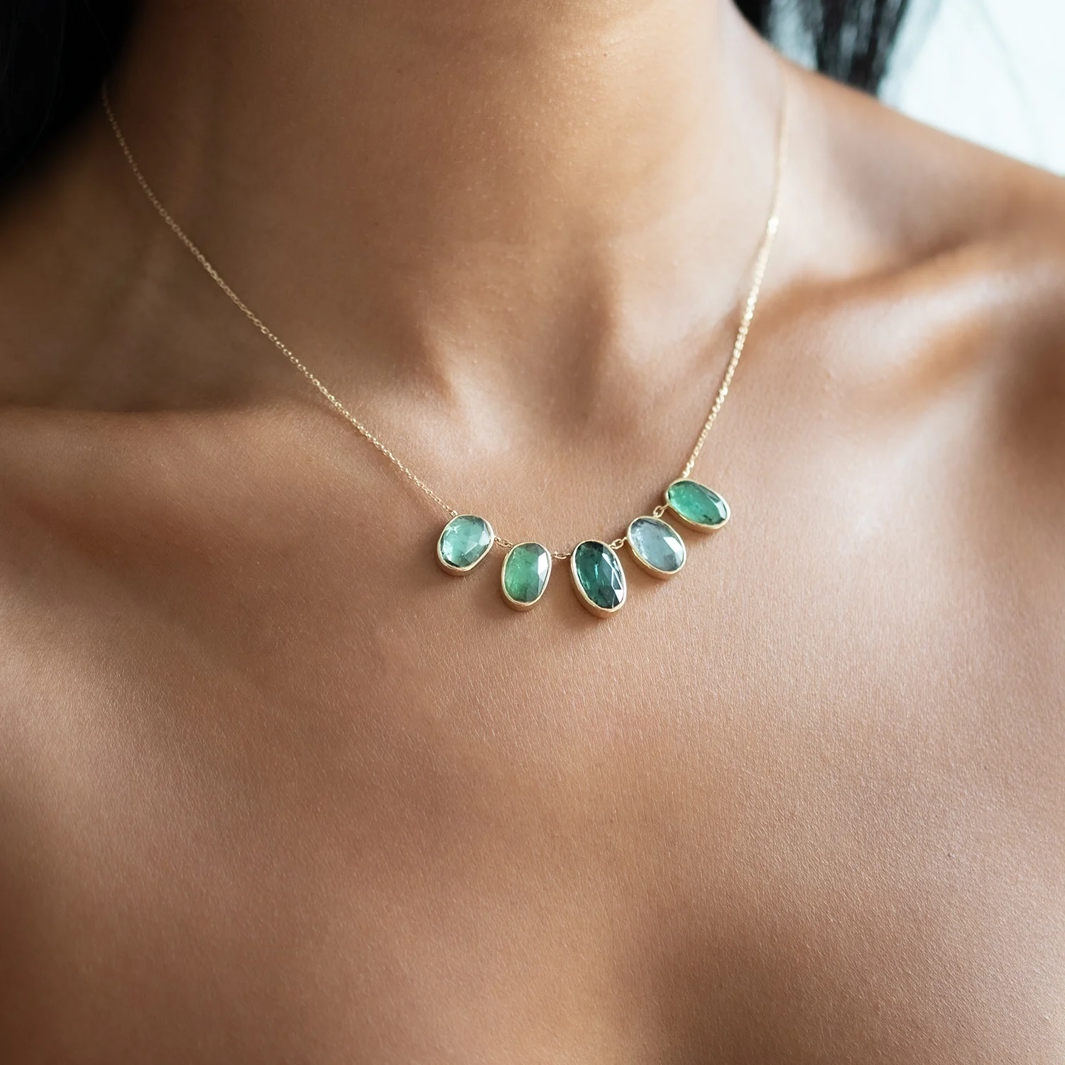 Large Multi Green Tourmaline Necklace - Image 2