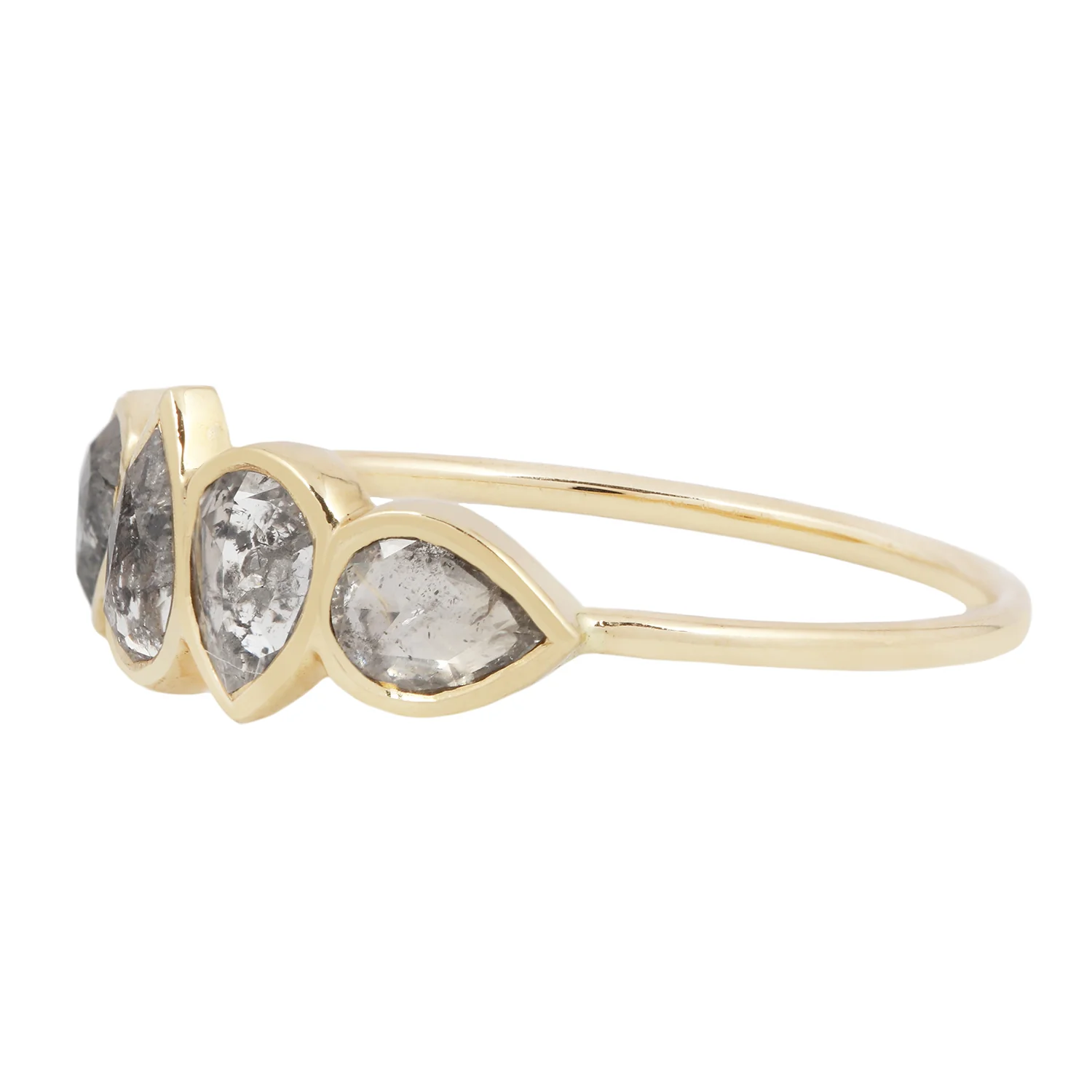 Multi Rose Cut Gray Diamond Ring - Image 3