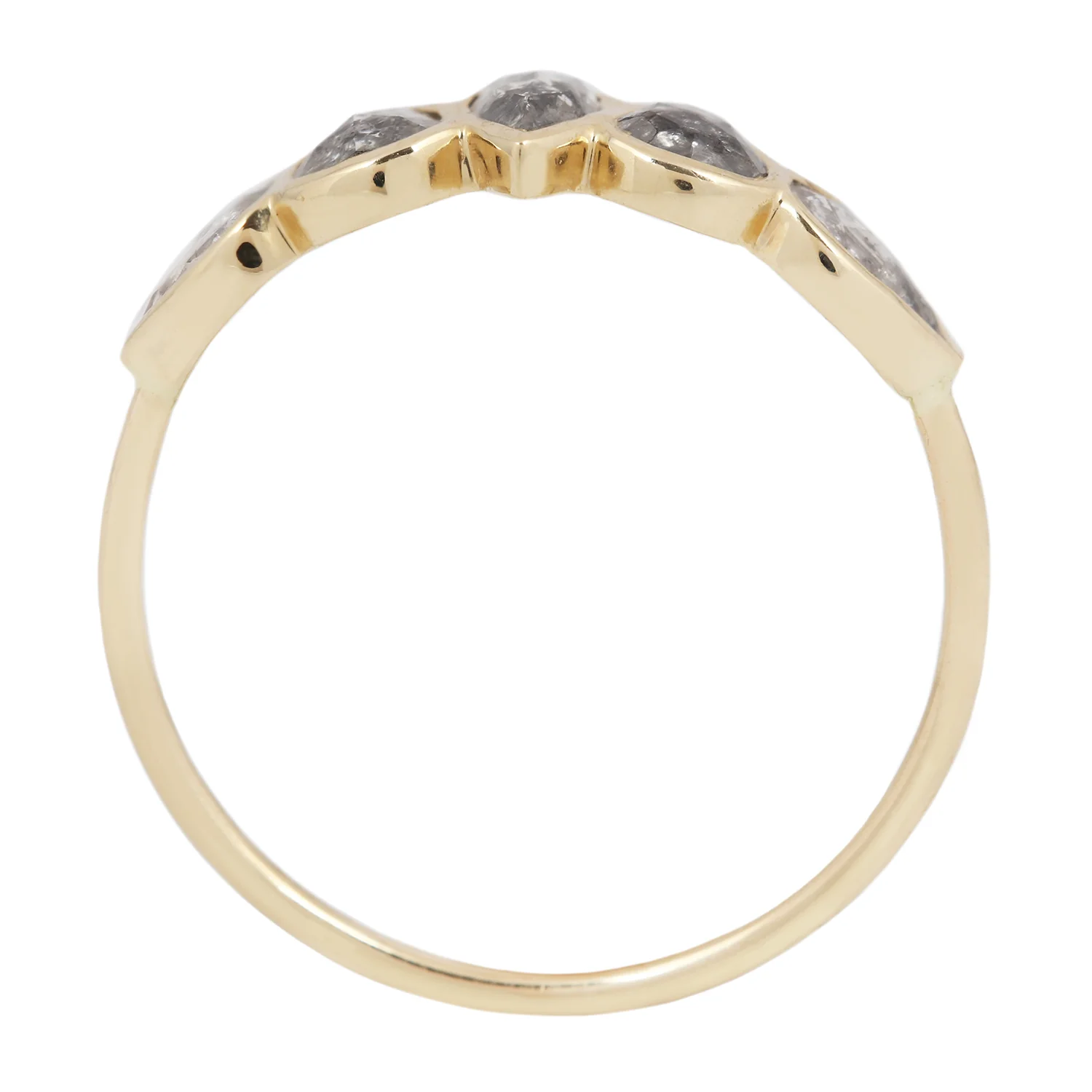 Multi Rose Cut Gray Diamond Ring - Image 5