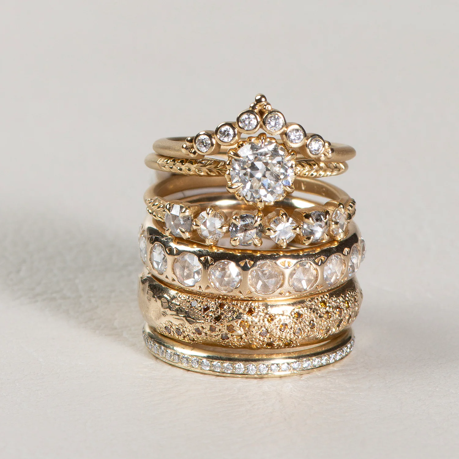 LXIVV Cognac Diamond Half Eternity Band - Image 6
