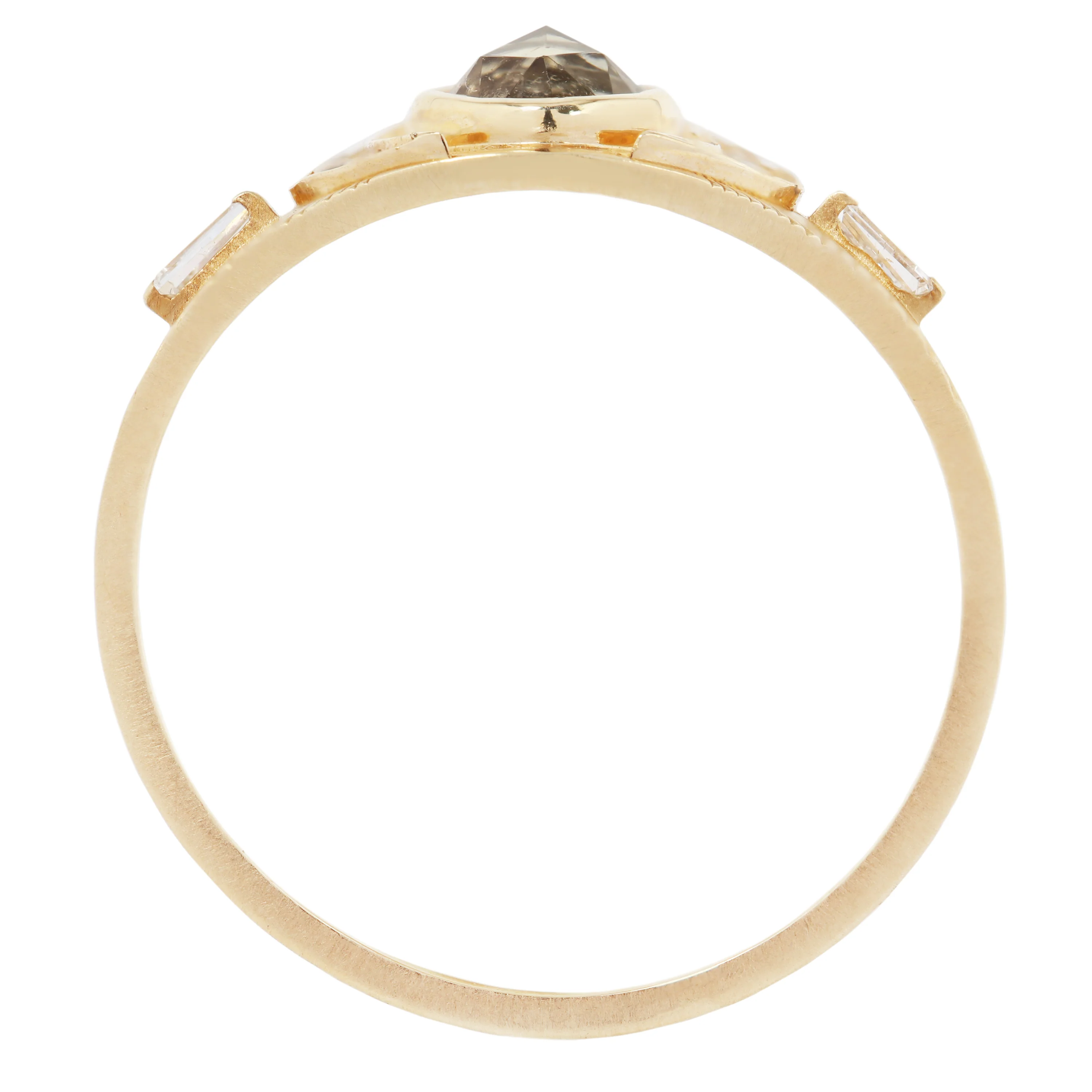 Olive Tourmaline & Diamonds Moons Ring - Image 3