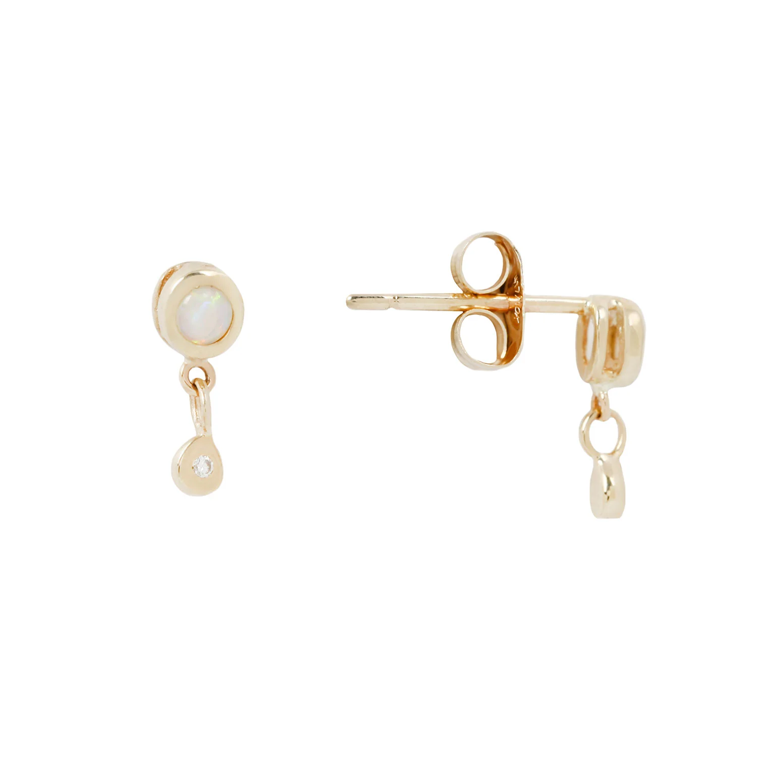Opal Bezel Droplet Studs - Image 3