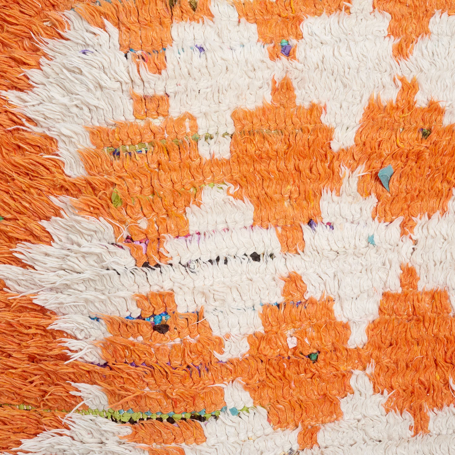 Orange & White Checker Rug - Image 3