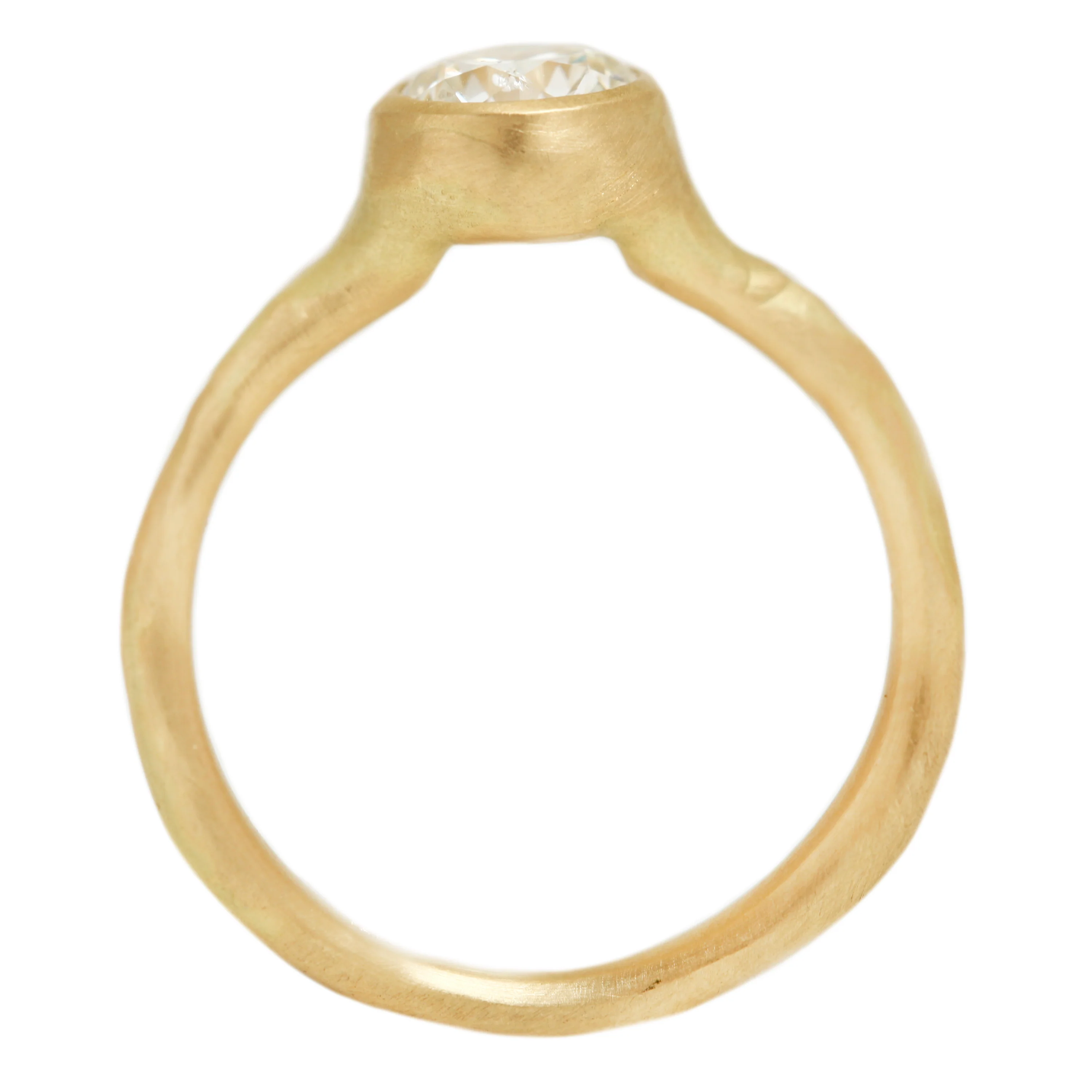 Organic Band White Diamond Solitaire - Image 4