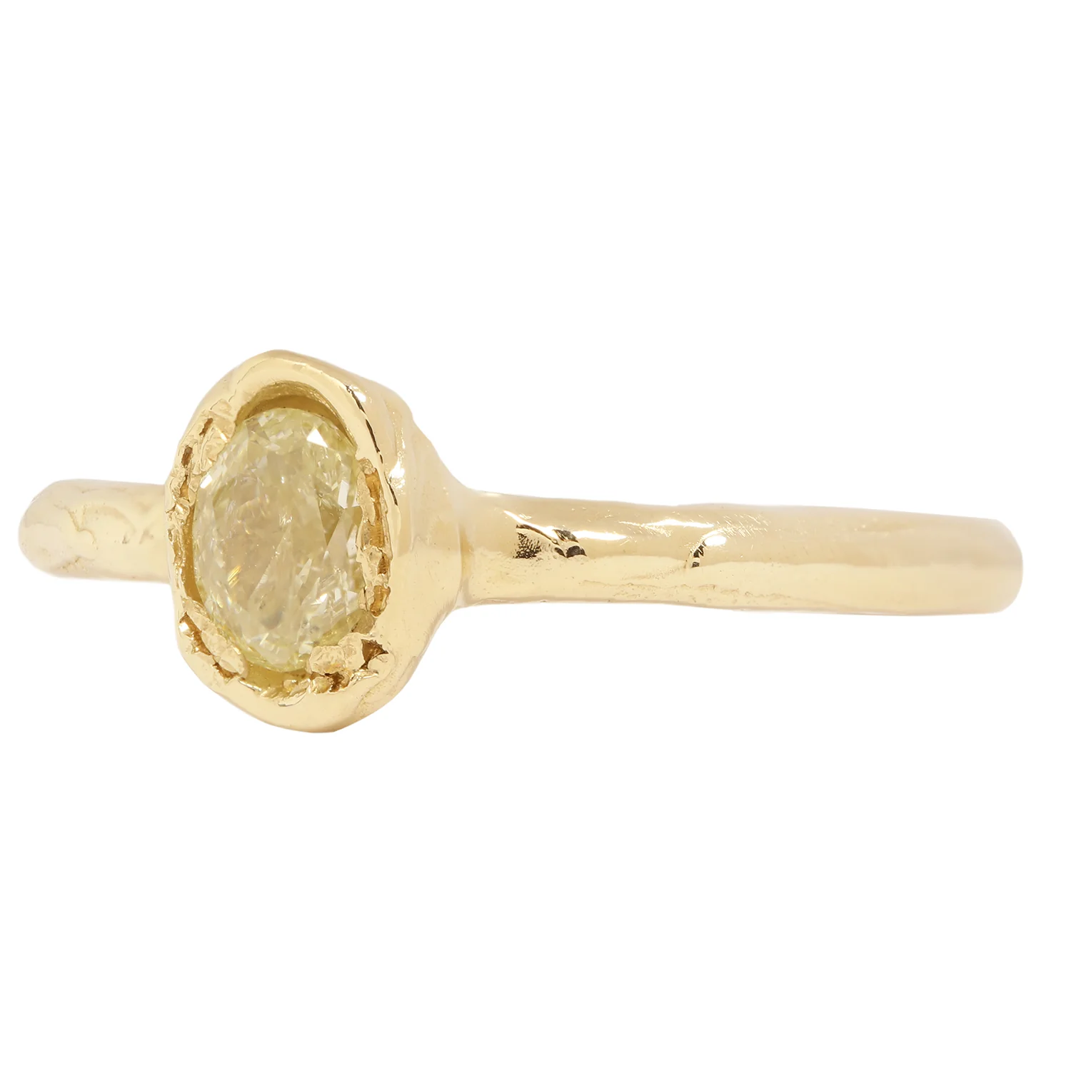 Oval Lemon Diamond Organic Ring - Image 3