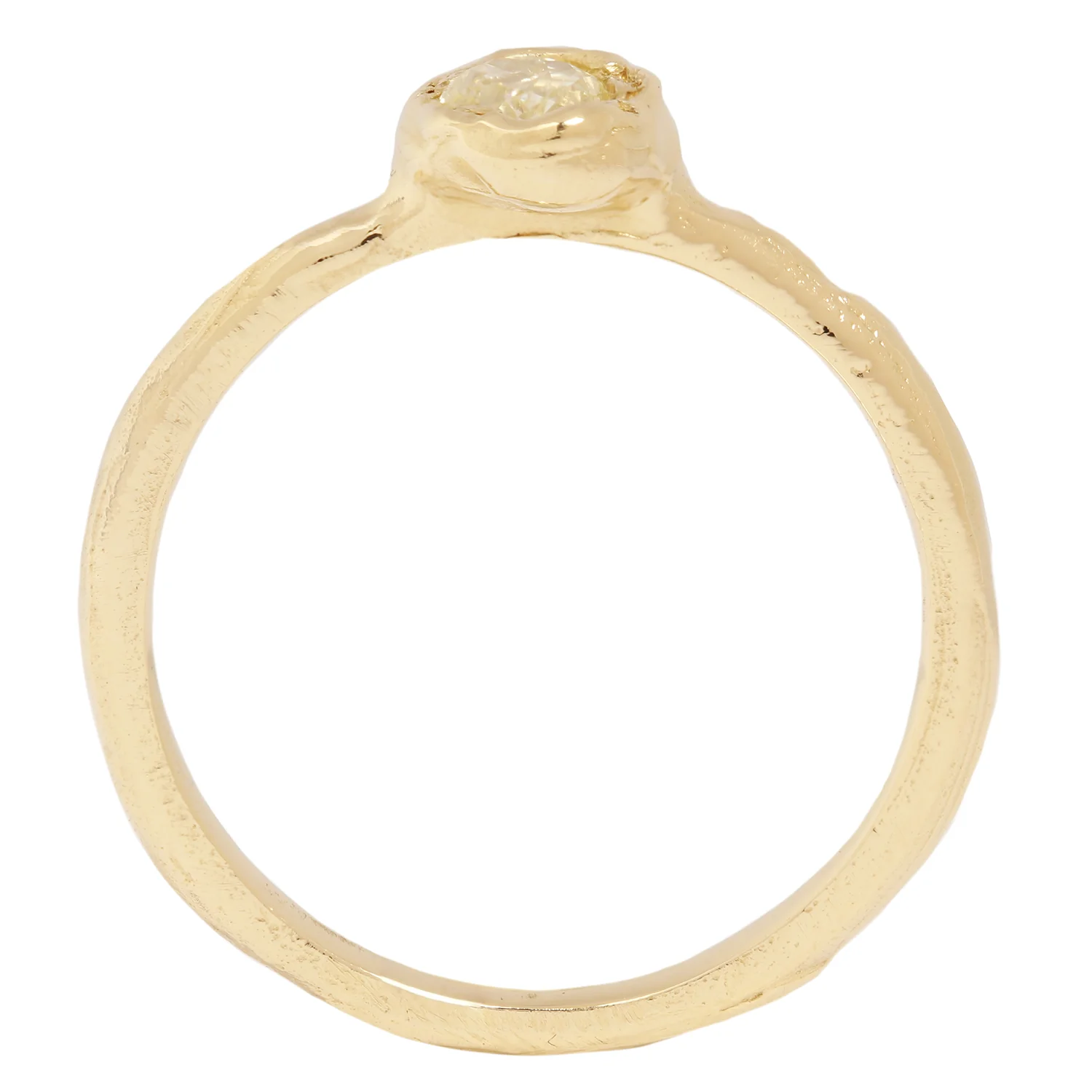 Oval Lemon Diamond Organic Ring - Image 4