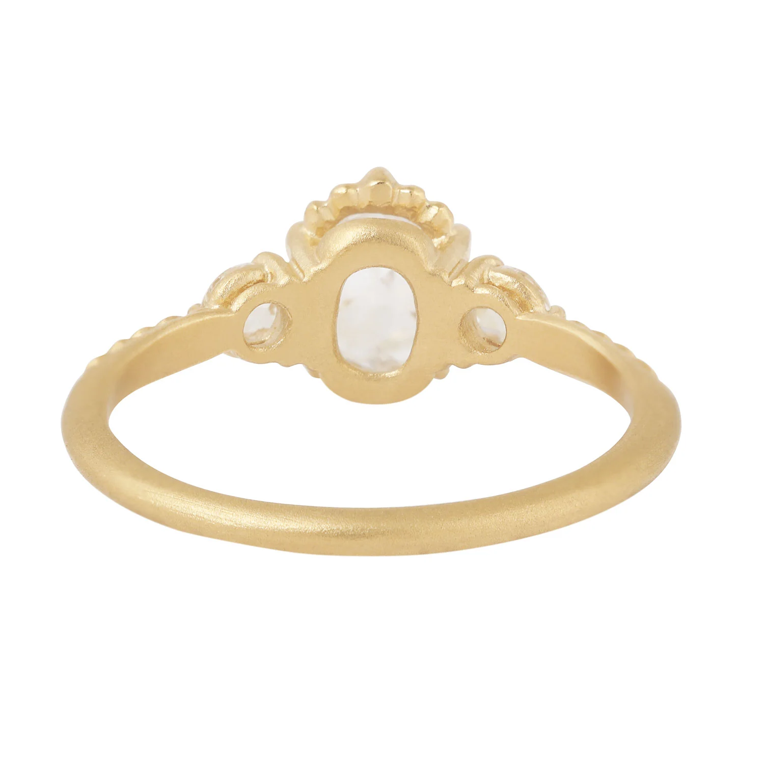Oval Three Diamond Evergreen Ring - Image 4