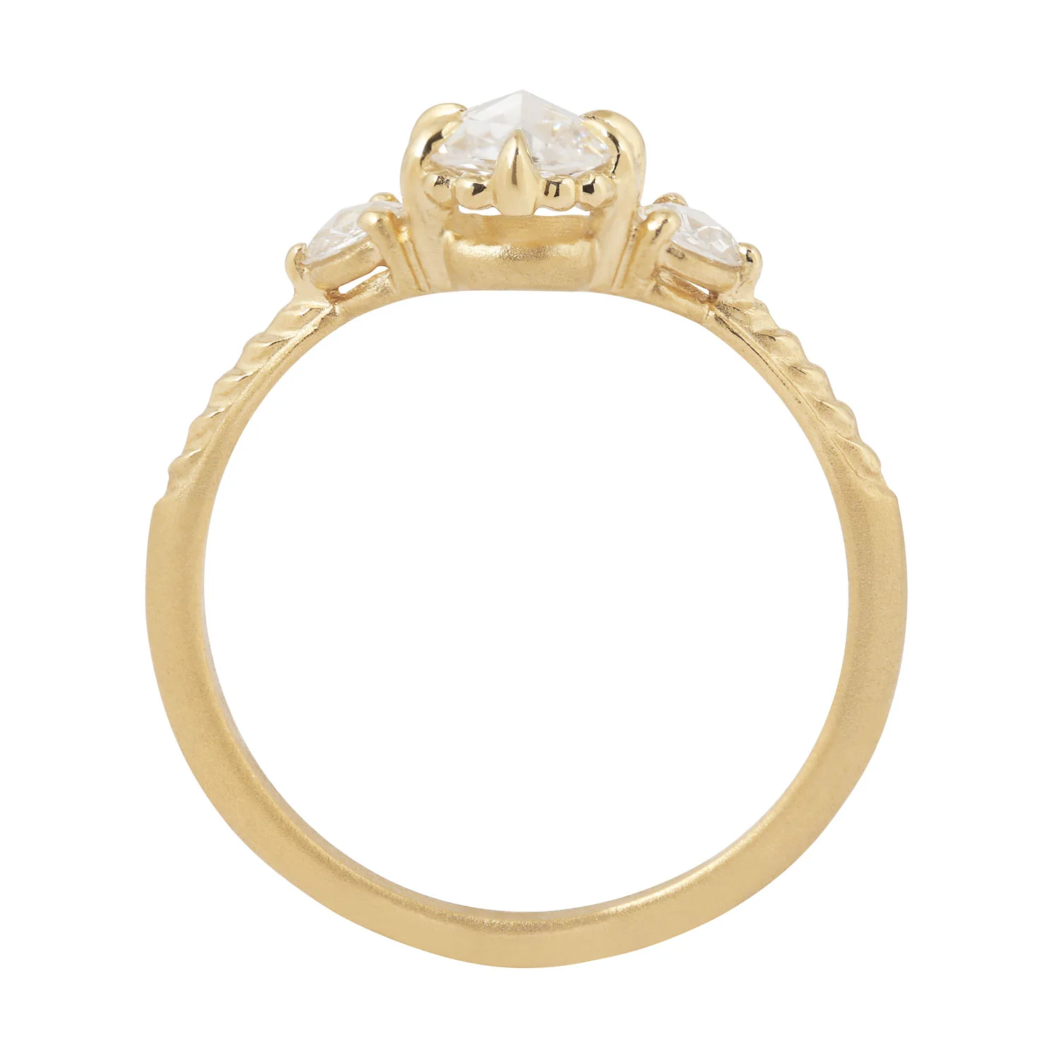 Oval Three Diamond Evergreen Ring - Image 6