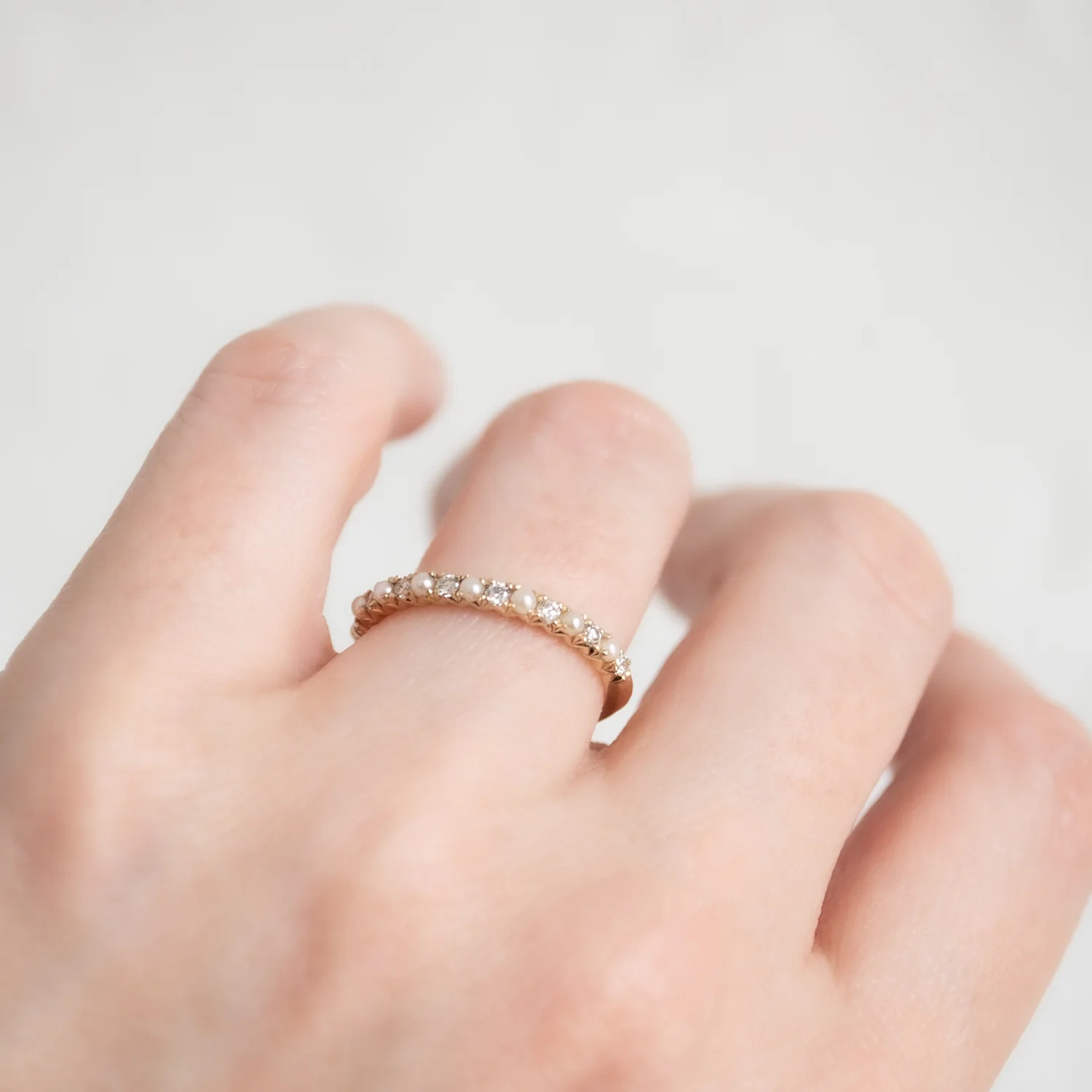 Pearl and Diamond Half Eternity - Image 5