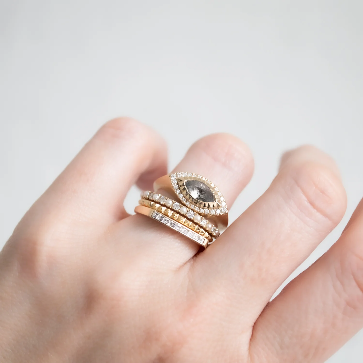 Pearl and Diamond Half Eternity - Image 6