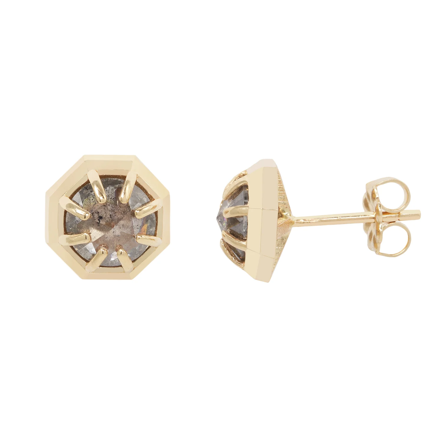 Peppery Diamond Octagon Studs - Image 3