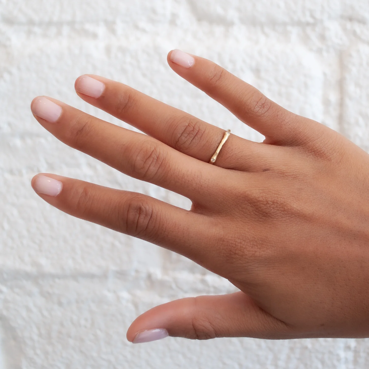 Petite White Diamond Stacking Ring - Image 2