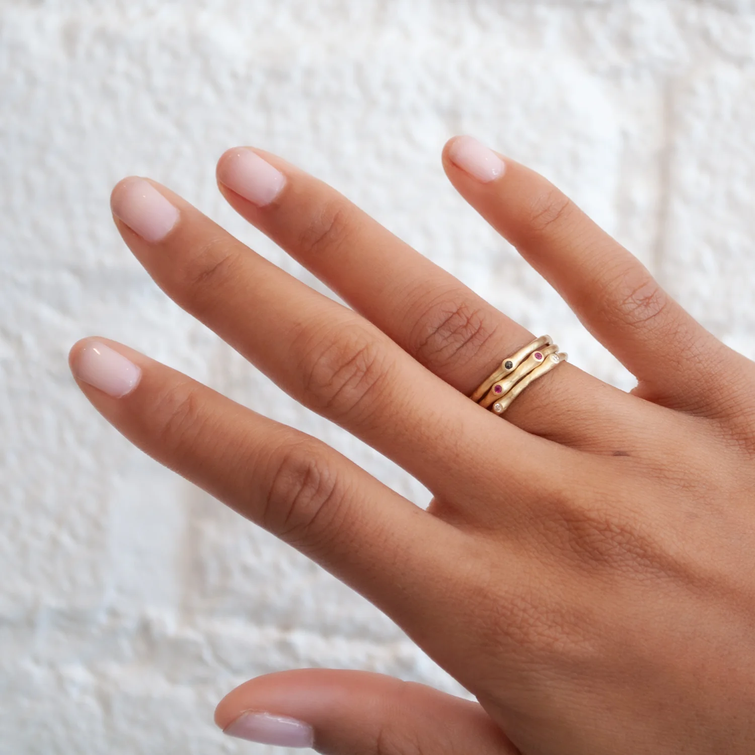 Petite White Diamond Stacking Ring - Image 4