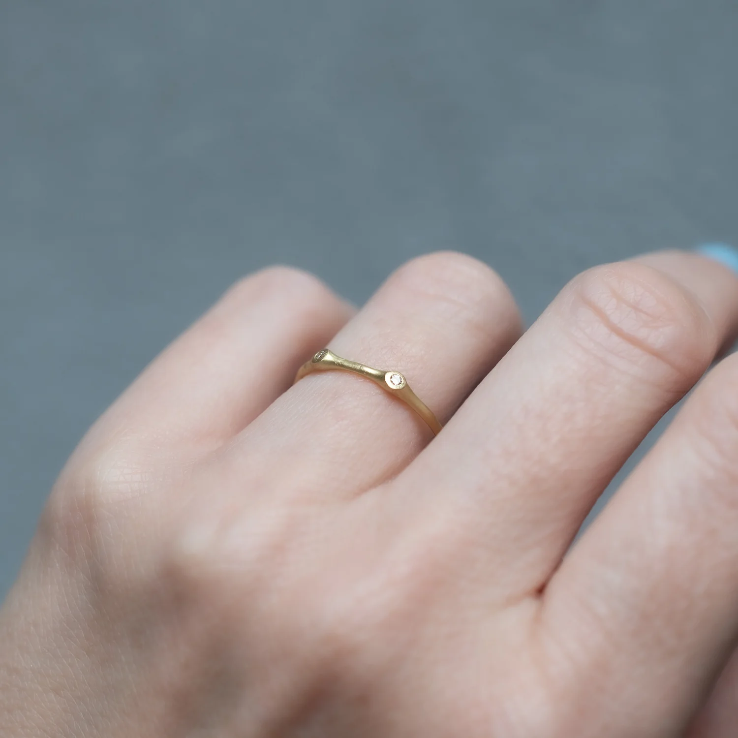Petite White Diamond Stacking Ring - Image 5
